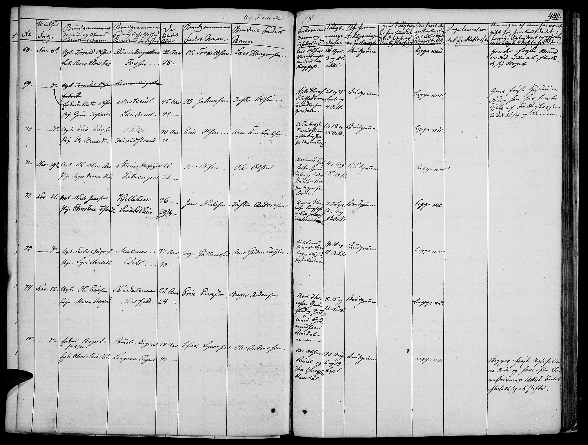 Vinger prestekontor, AV/SAH-PREST-024/H/Ha/Haa/L0008: Parish register (official) no. 8, 1839-1847, p. 440