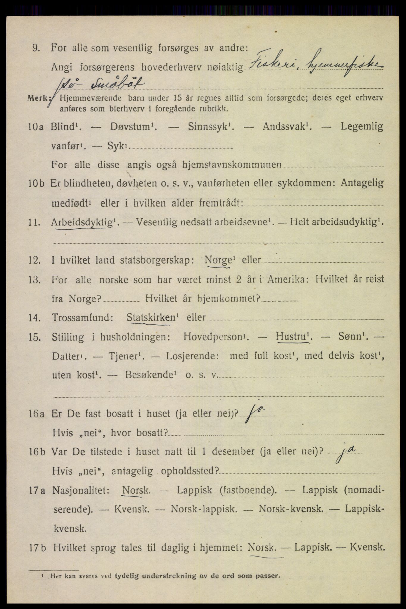 SAT, 1920 census for Dverberg, 1920, p. 5859