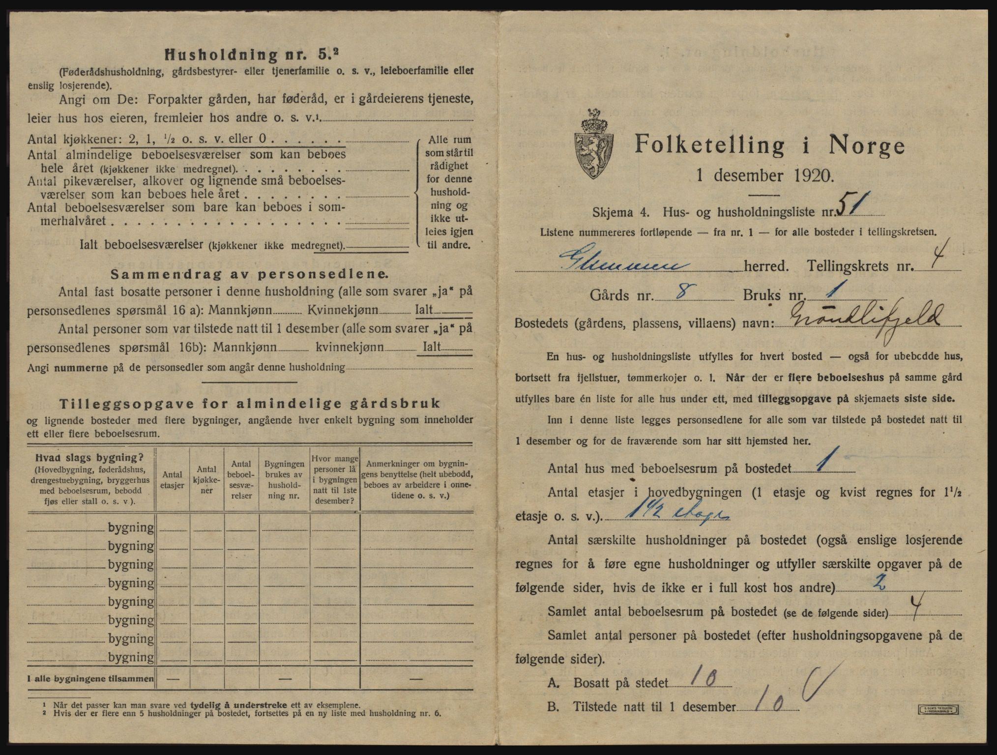 SAO, 1920 census for Glemmen, 1920, p. 1559