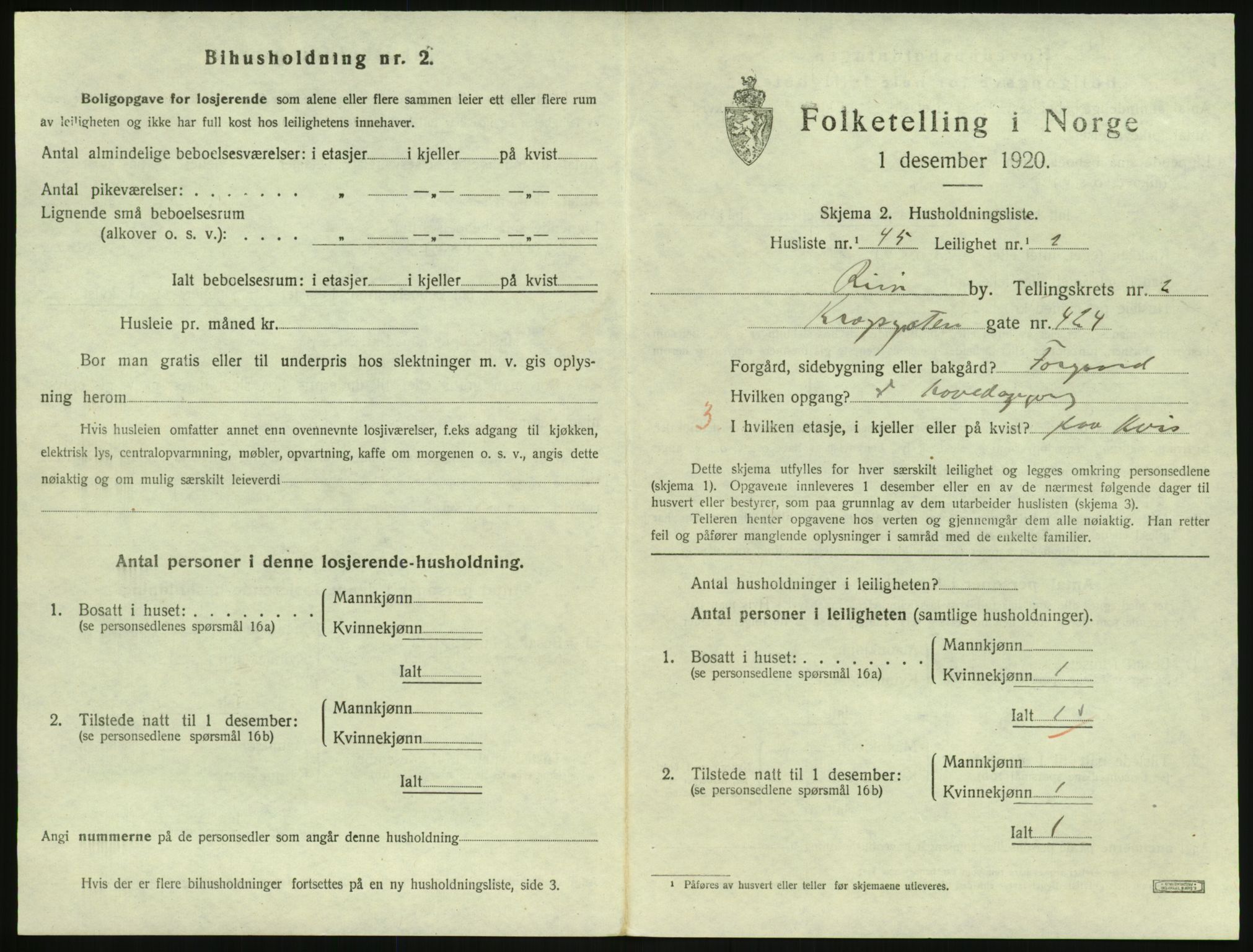SAK, 1920 census for Risør, 1920, p. 2085