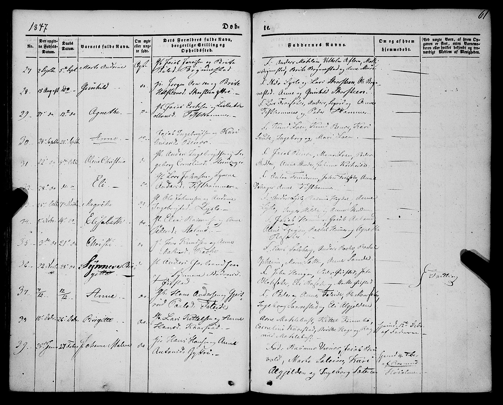 Innvik sokneprestembete, AV/SAB-A-80501: Parish register (official) no. A 5, 1847-1865, p. 61