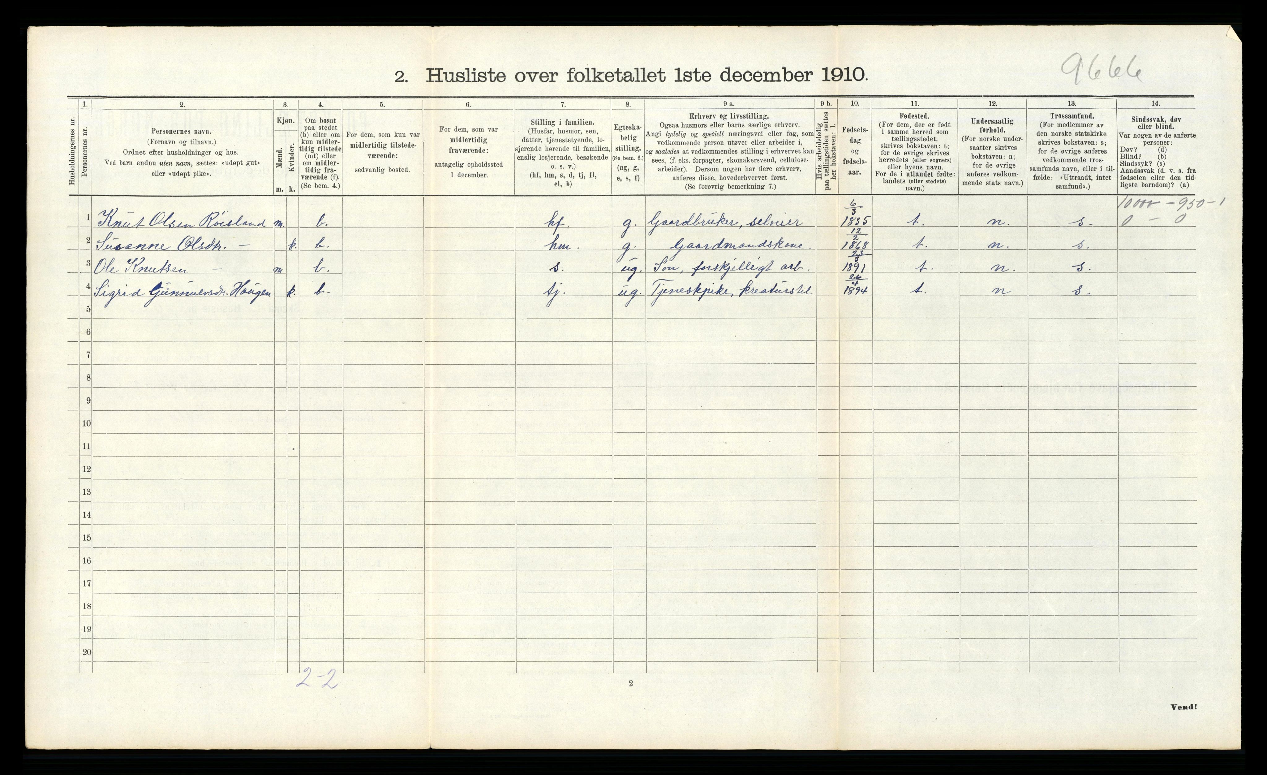 RA, 1910 census for Tinn, 1910, p. 528