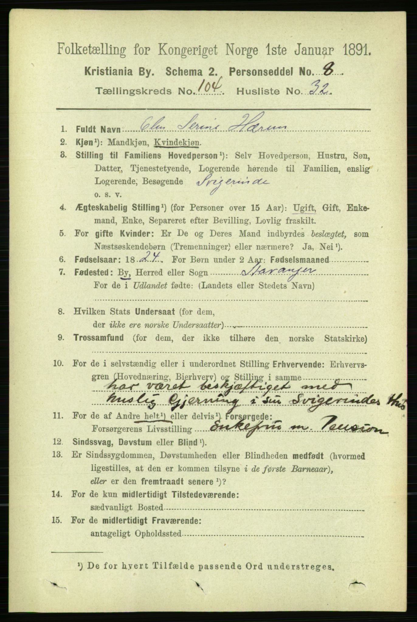 RA, 1891 census for 0301 Kristiania, 1891, p. 52853