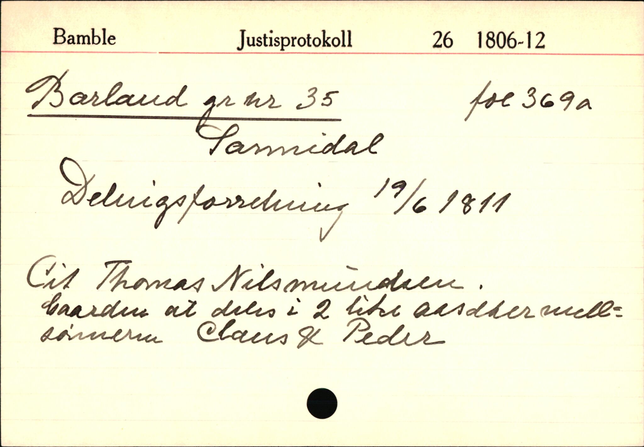 Statsarkivet i Kongsberg, AV/SAKO-A-0001/E/Ed/L0003/0018: Registerkort til avskrifter for eiendommer i Telemark / Eiendommer i Sannidal kommune, 1600-1950, p. 5