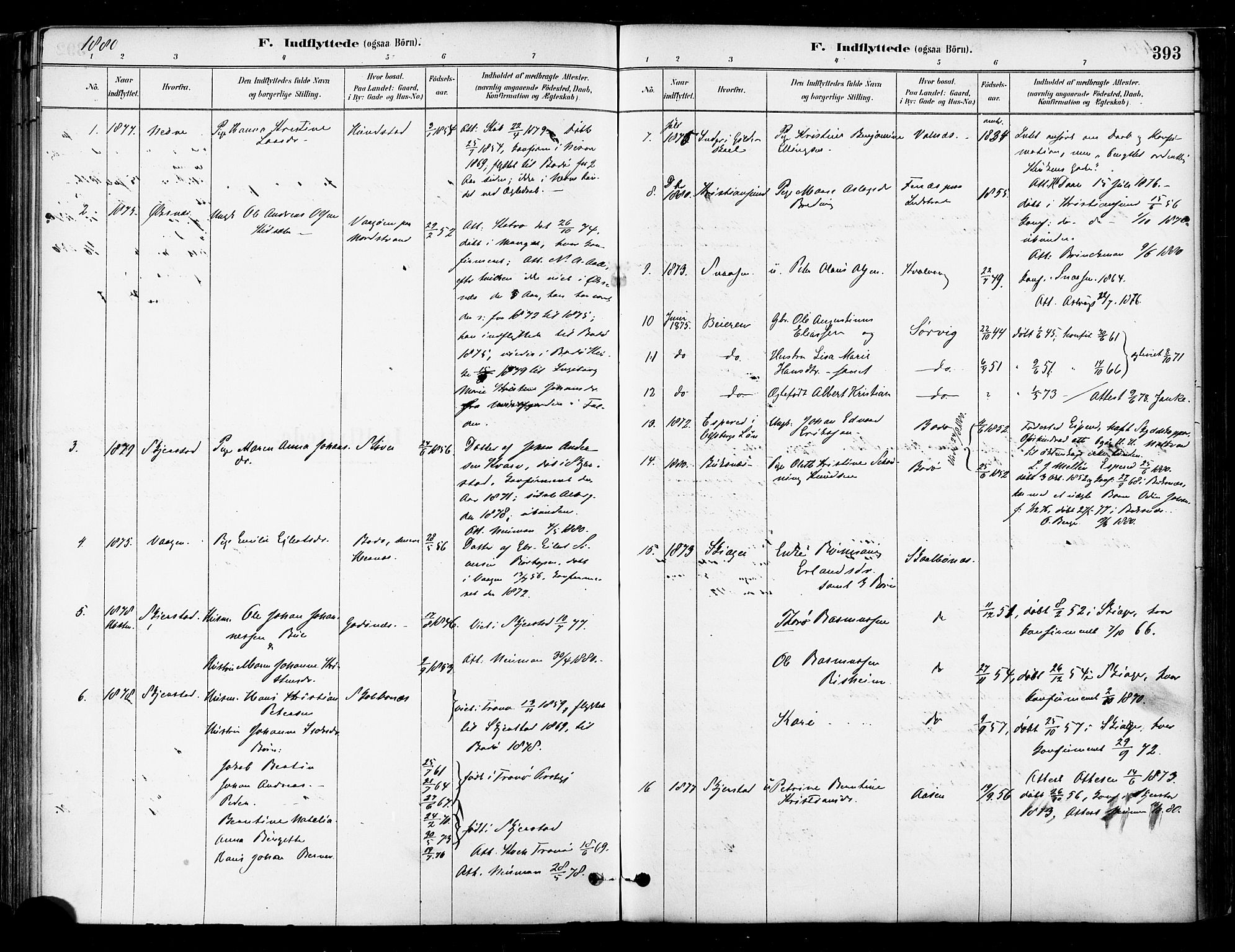 Ministerialprotokoller, klokkerbøker og fødselsregistre - Nordland, SAT/A-1459/802/L0054: Parish register (official) no. 802A01, 1879-1893, p. 393