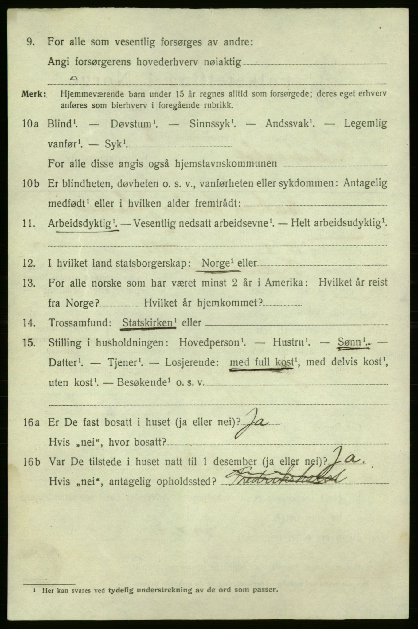 SAO, 1920 census for Fredrikshald, 1920, p. 15418