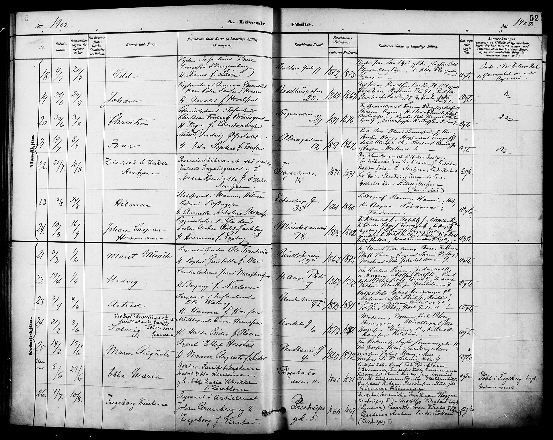 Garnisonsmenigheten Kirkebøker, AV/SAO-A-10846/F/Fa/L0013: Parish register (official) no. 13, 1894-1904, p. 52