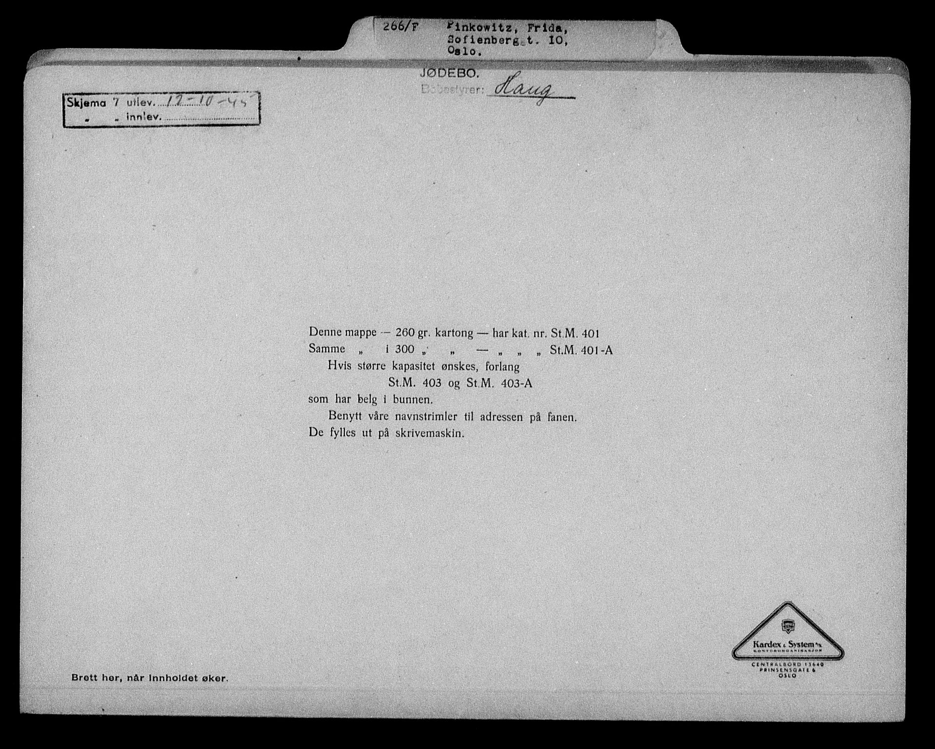 Justisdepartementet, Tilbakeføringskontoret for inndratte formuer, RA/S-1564/H/Hc/Hcc/L0969: --, 1945-1947, p. 63