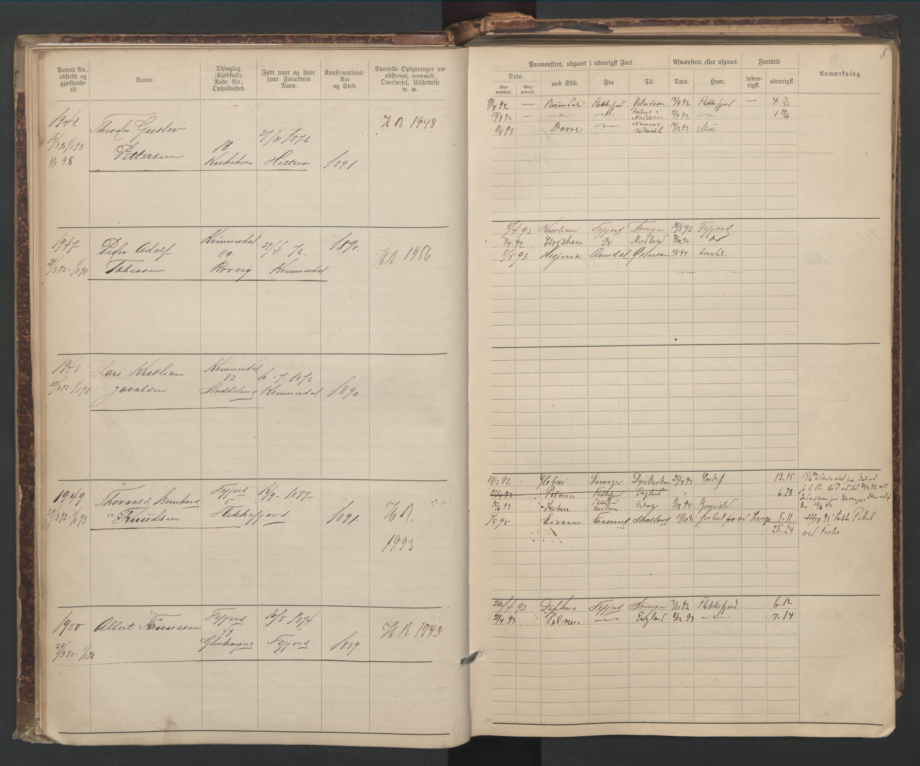 Flekkefjord mønstringskrets, AV/SAK-2031-0018/F/Fa/L0006: Annotasjonsrulle nr 1916-2964 med register, Æ-3, 1891-1948, p. 37