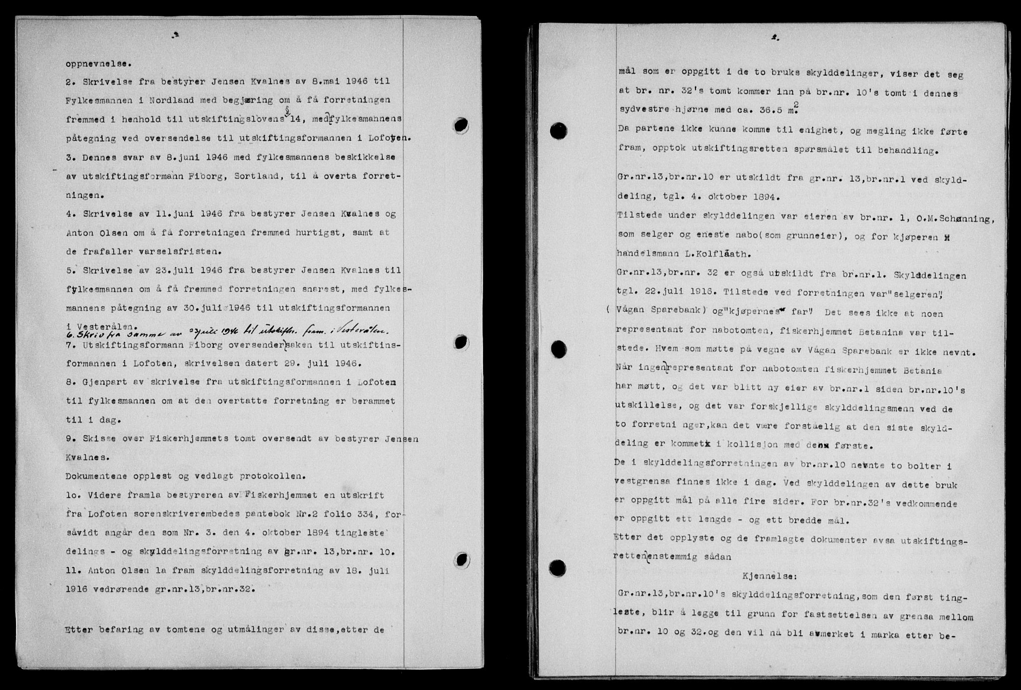Lofoten sorenskriveri, SAT/A-0017/1/2/2C/L0016a: Mortgage book no. 16a, 1947-1947, Diary no: : 654/1947
