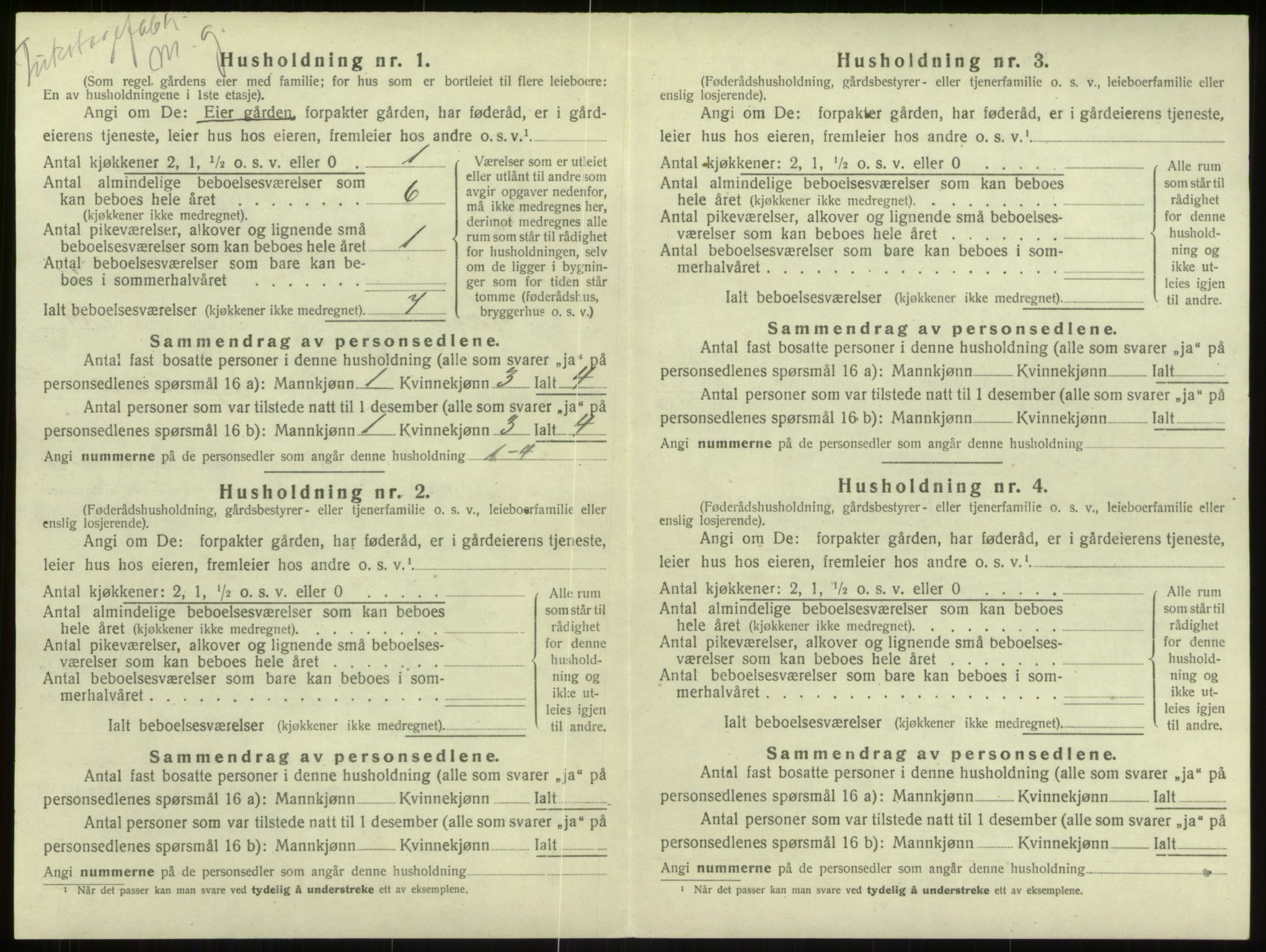 SAB, 1920 census for Haus, 1920, p. 1143