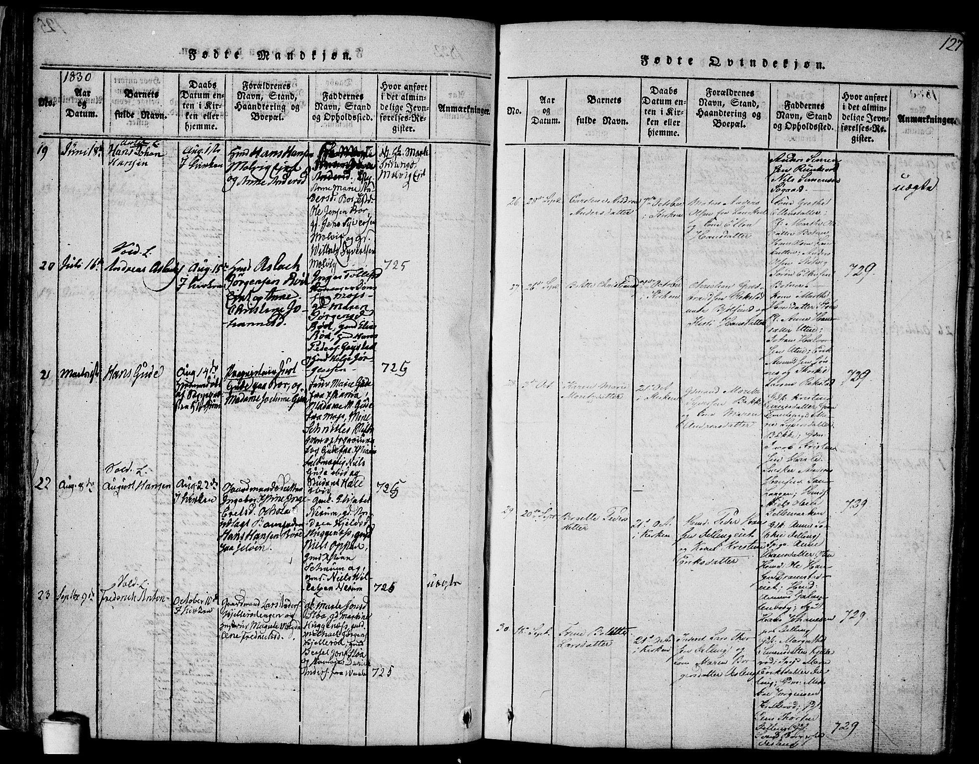 Rygge prestekontor Kirkebøker, SAO/A-10084b/F/Fa/L0003: Parish register (official) no. 3, 1814-1836, p. 126-127