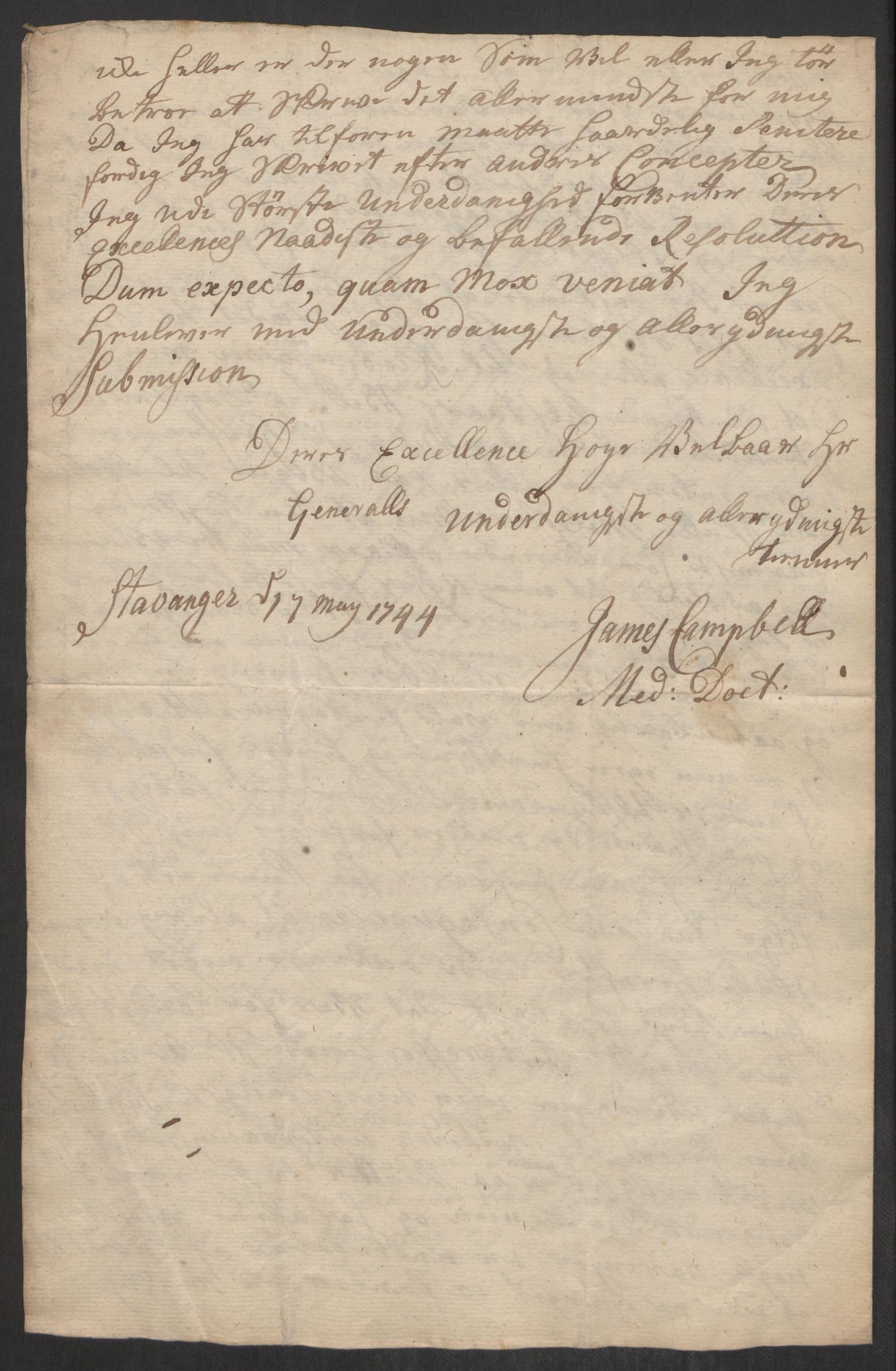 Kommanderende general (KG I) med Det norske krigsdirektorium, AV/RA-EA-5419/D/L0062: Stattholderens, stiftamtmenns og amtmenns brev, 1741-1745, p. 271