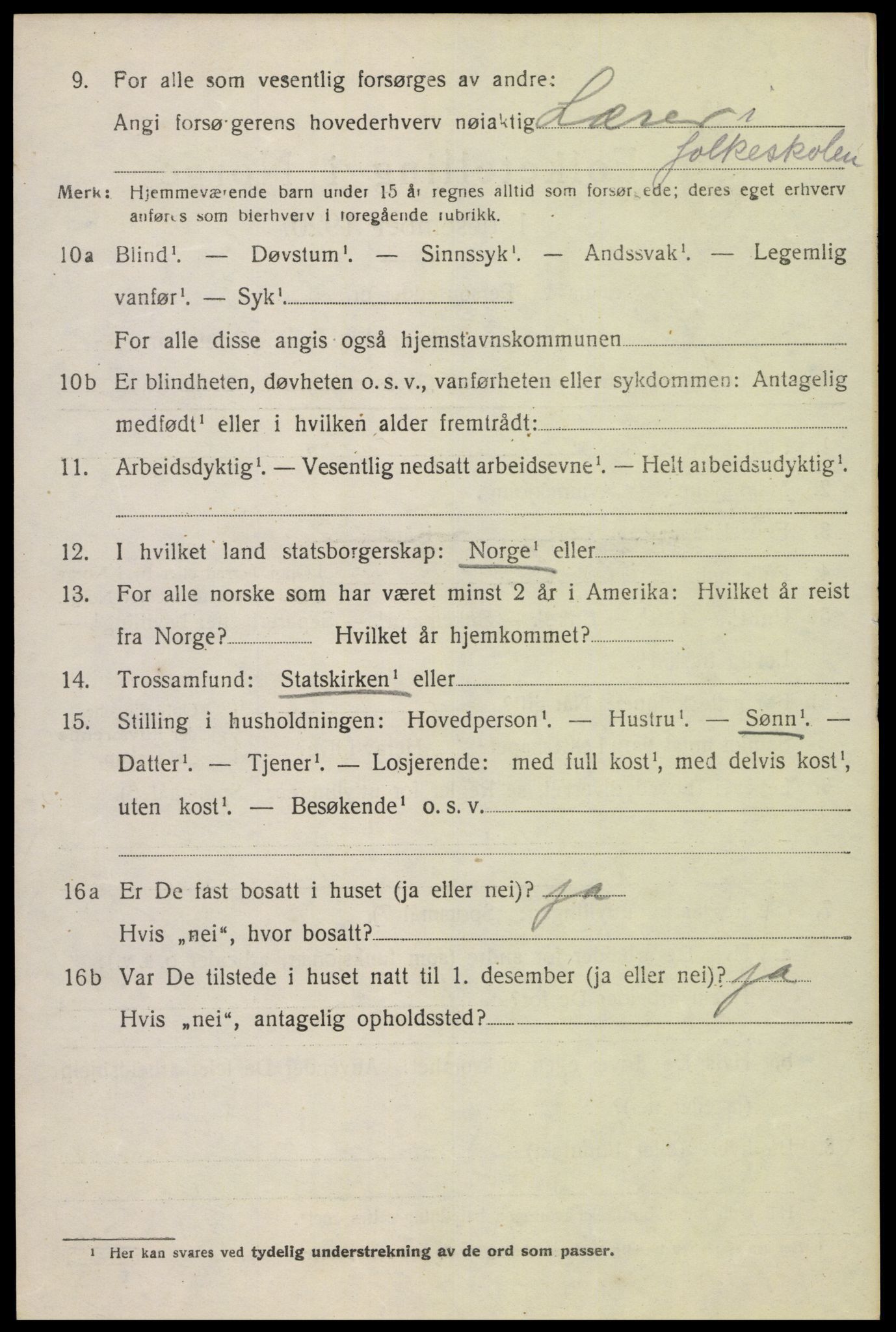 SAK, 1920 census for Lista, 1920, p. 14054