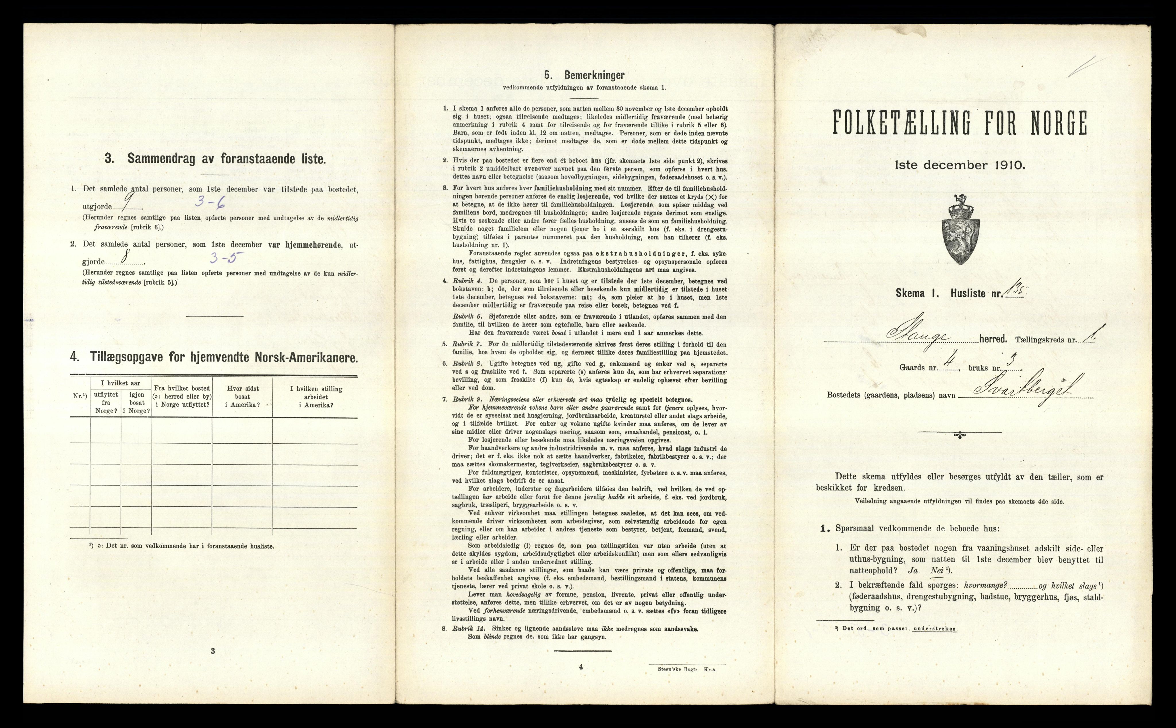 RA, 1910 census for Stange, 1910, p. 336