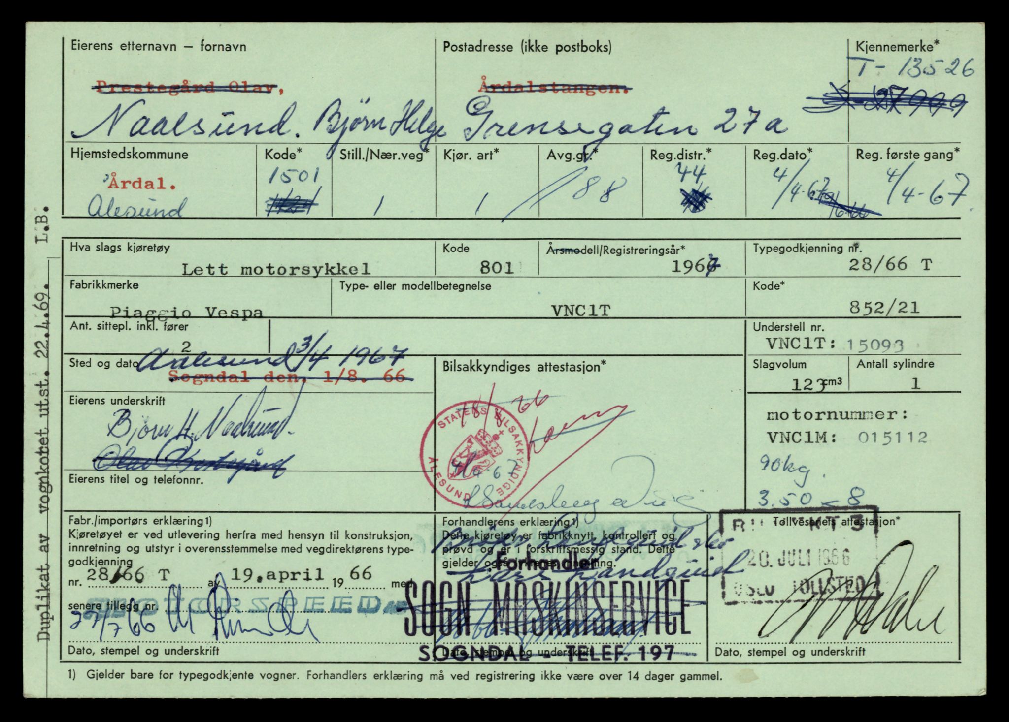 Møre og Romsdal vegkontor - Ålesund trafikkstasjon, AV/SAT-A-4099/F/Fe/L0039: Registreringskort for kjøretøy T 13361 - T 13530, 1927-1998, p. 2885