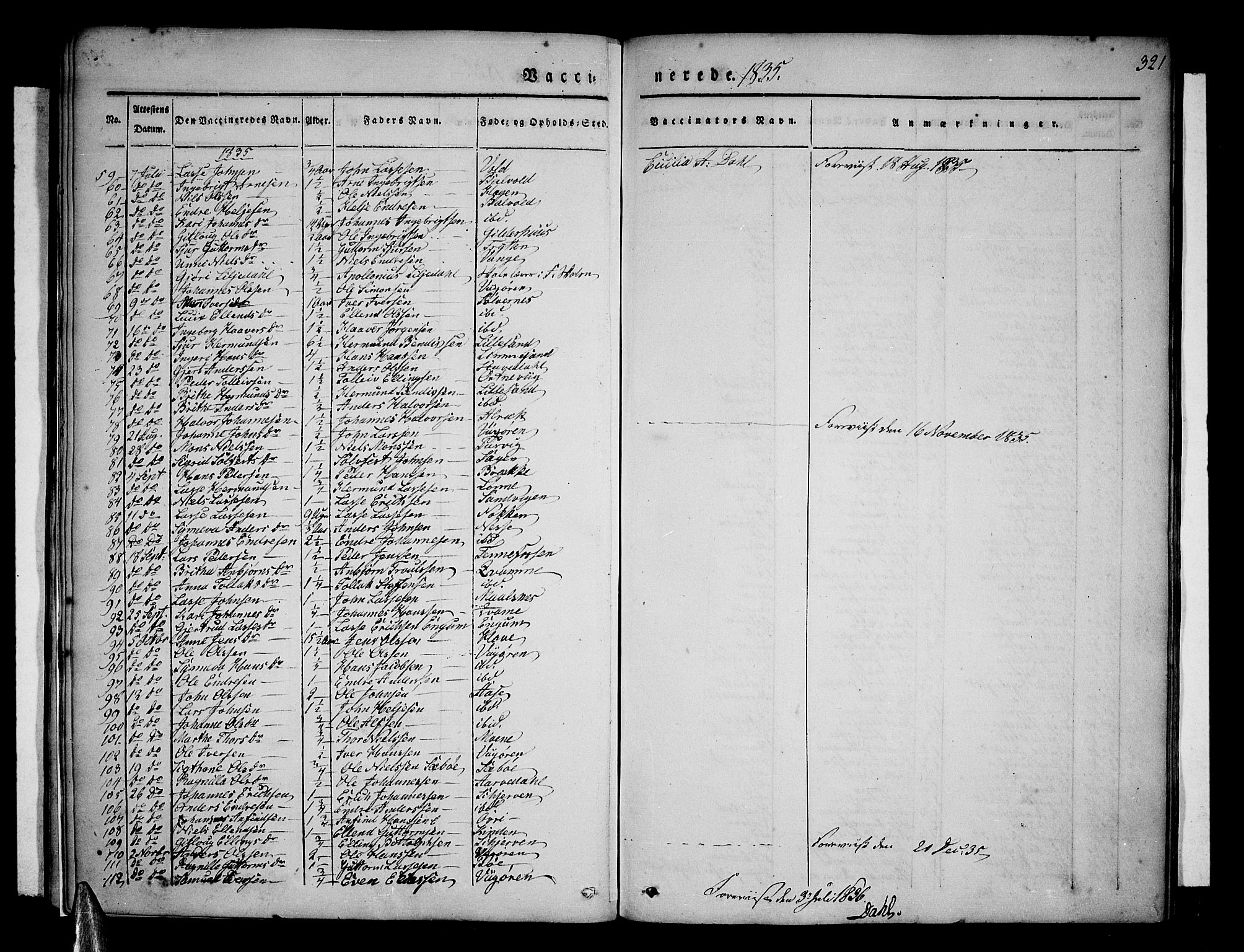 Vik sokneprestembete, AV/SAB-A-81501/H/Haa/Haaa/L0007: Parish register (official) no. A 7, 1831-1845, p. 321