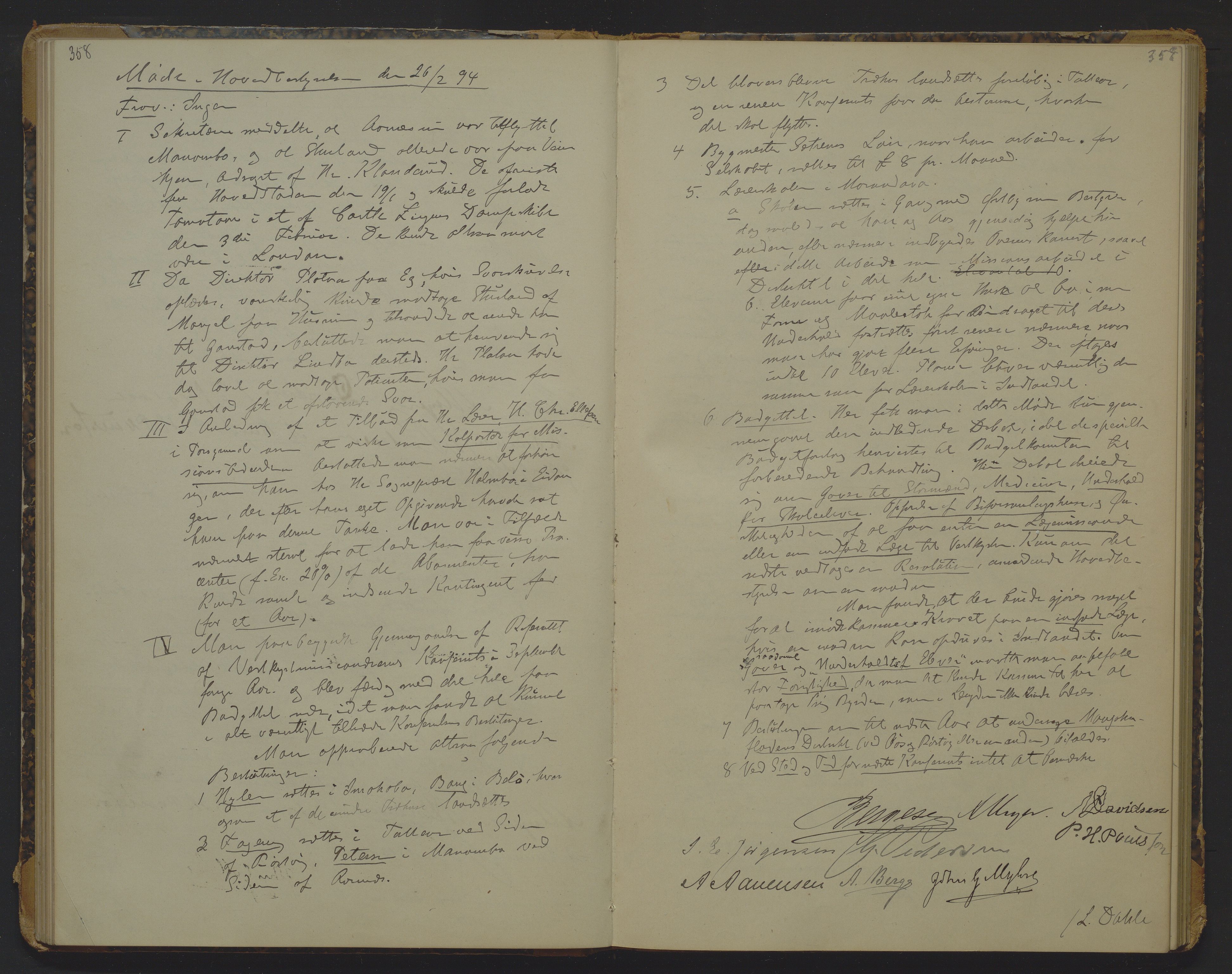 Det Norske Misjonsselskap - hovedadministrasjonen, VID/MA-A-1045/D/Da/Daa/L0013: Styreprotokoll nr. VIII, 17. april 1893 - 28. september 1896, 1893-1896, p. 358-359
