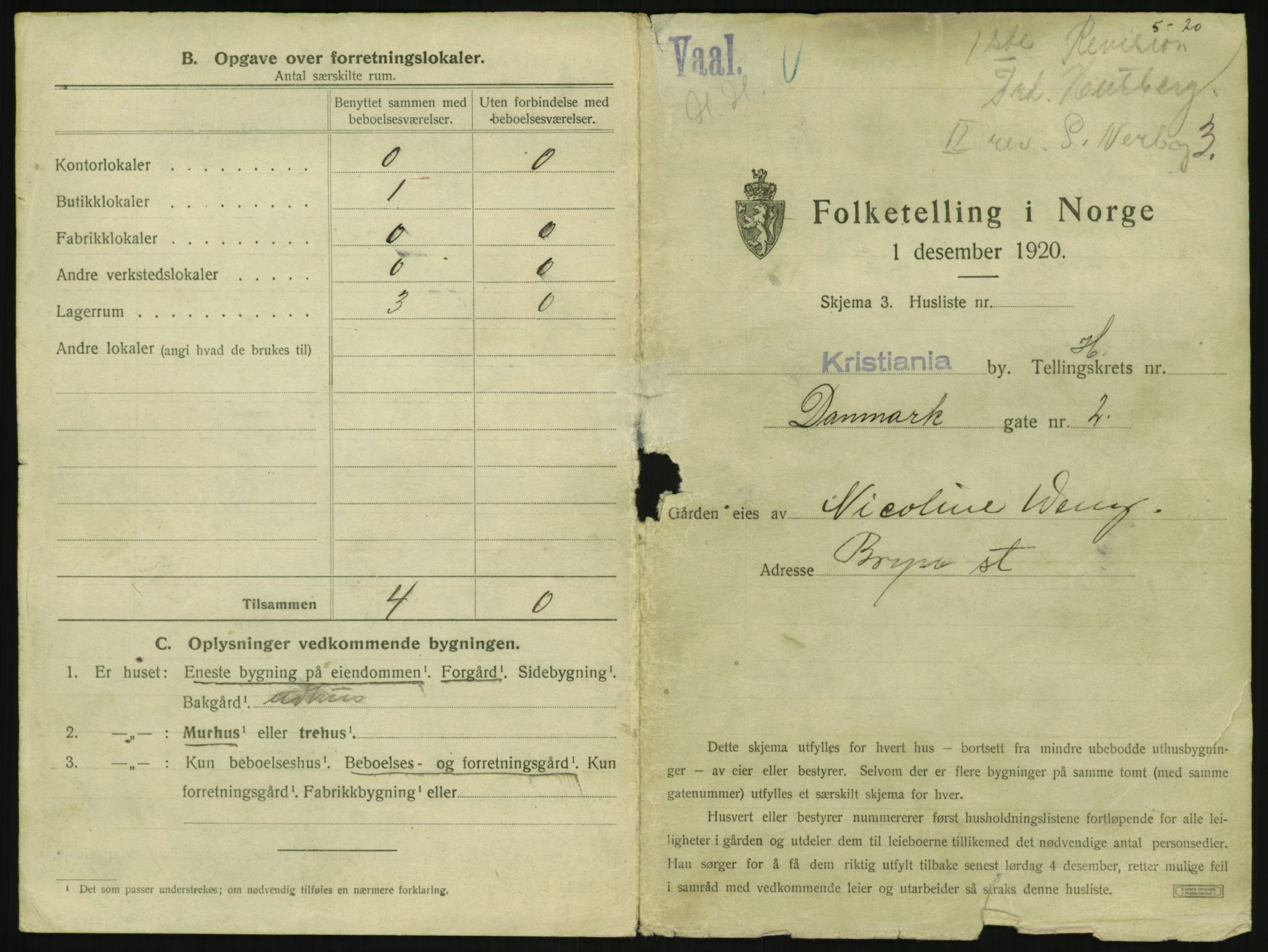 SAO, 1920 census for Kristiania, 1920, p. 14294