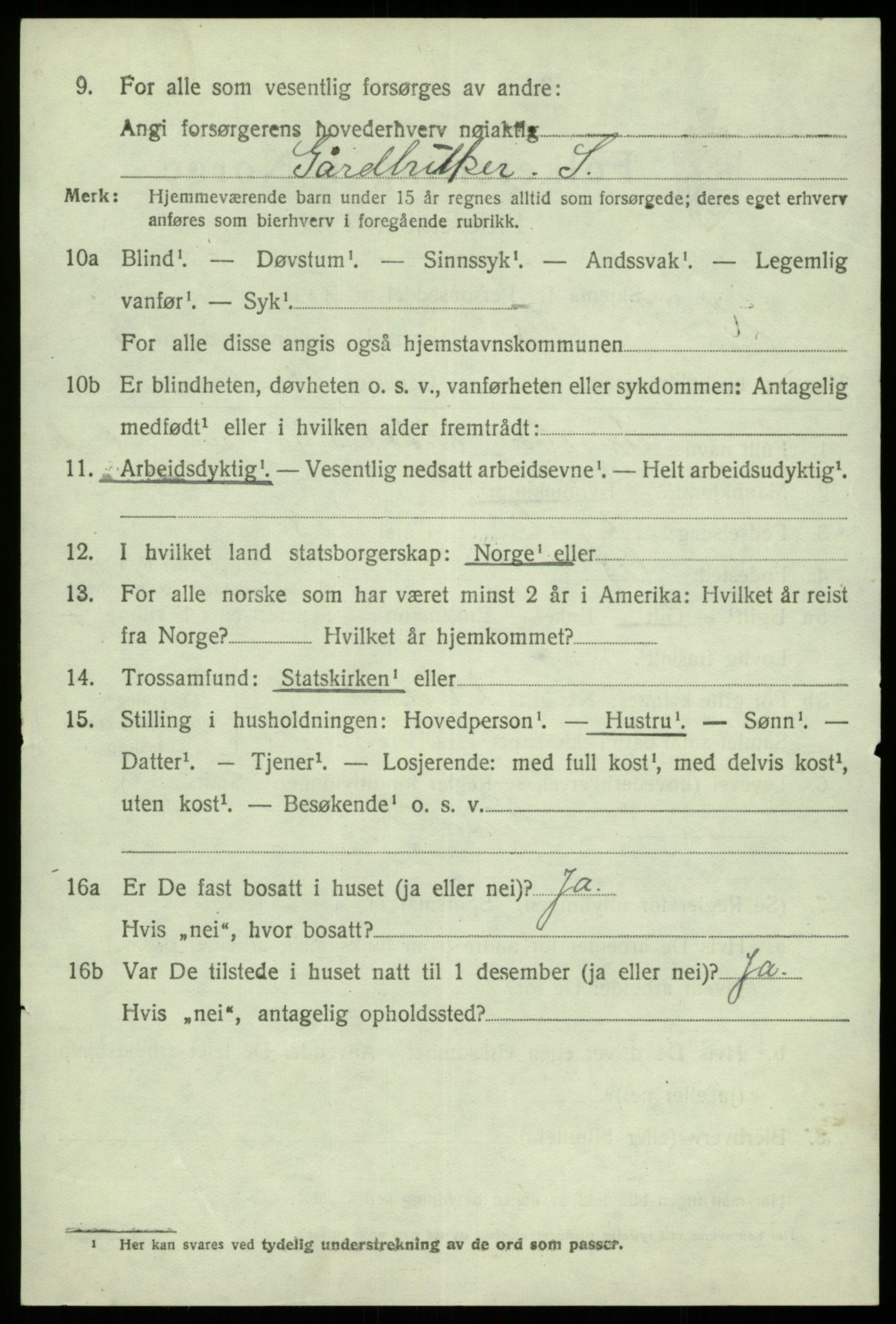 SAB, 1920 census for Os, 1920, p. 3673