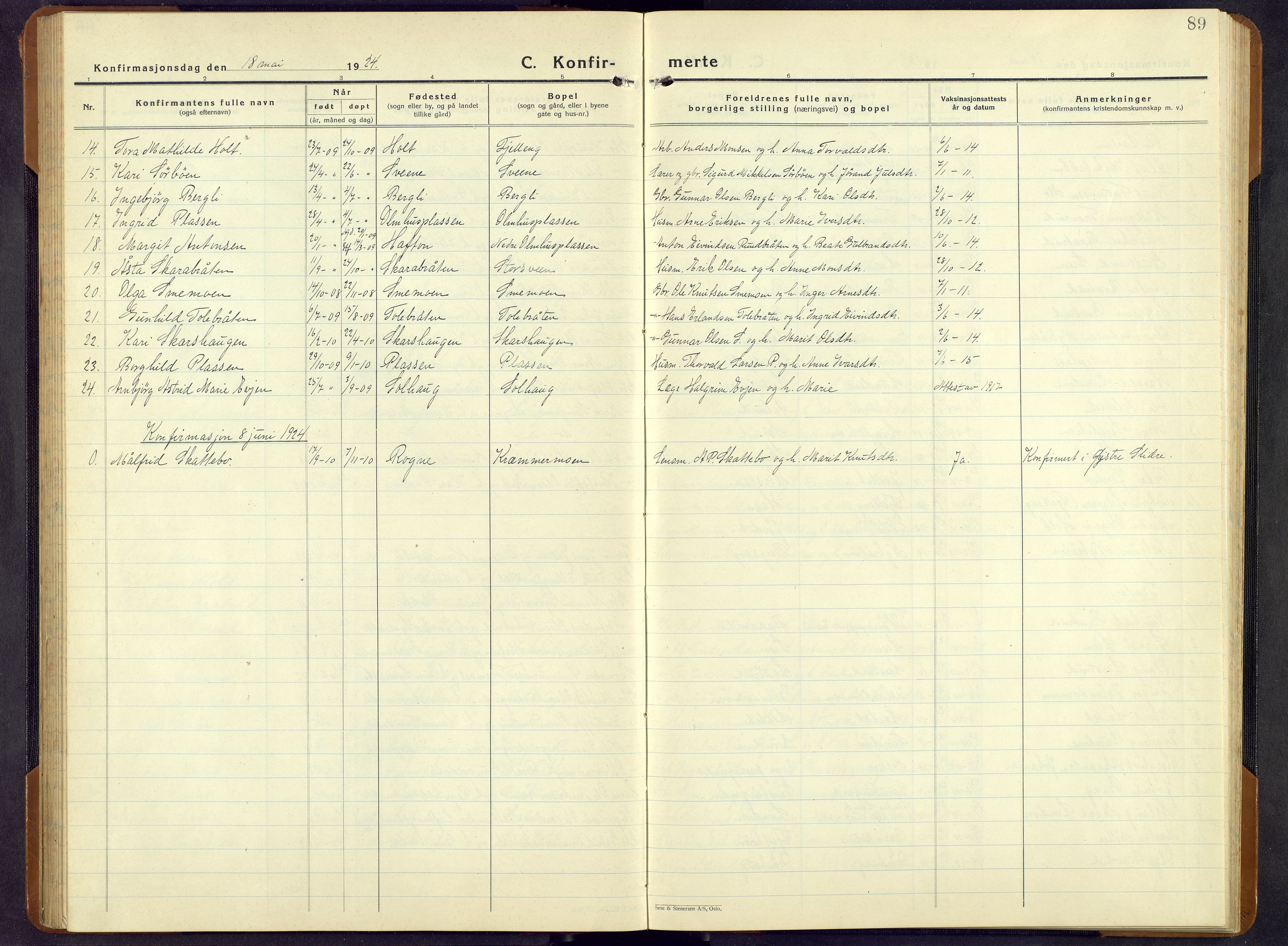 Sør-Aurdal prestekontor, AV/SAH-PREST-128/H/Ha/Hab/L0011: Parish register (copy) no. 11, 1922-1950, p. 89