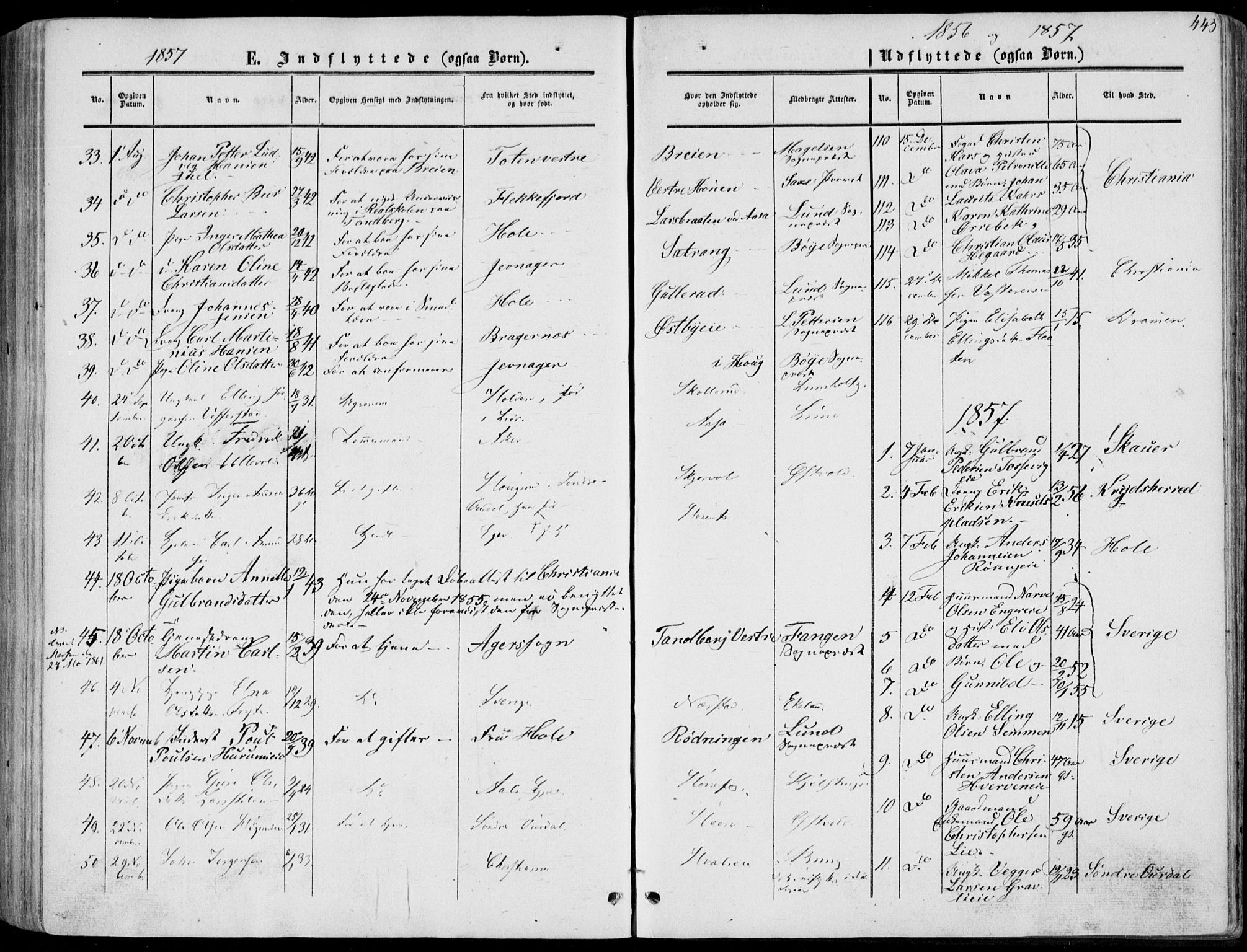 Norderhov kirkebøker, SAKO/A-237/F/Fa/L0012: Parish register (official) no. 12, 1856-1865, p. 445