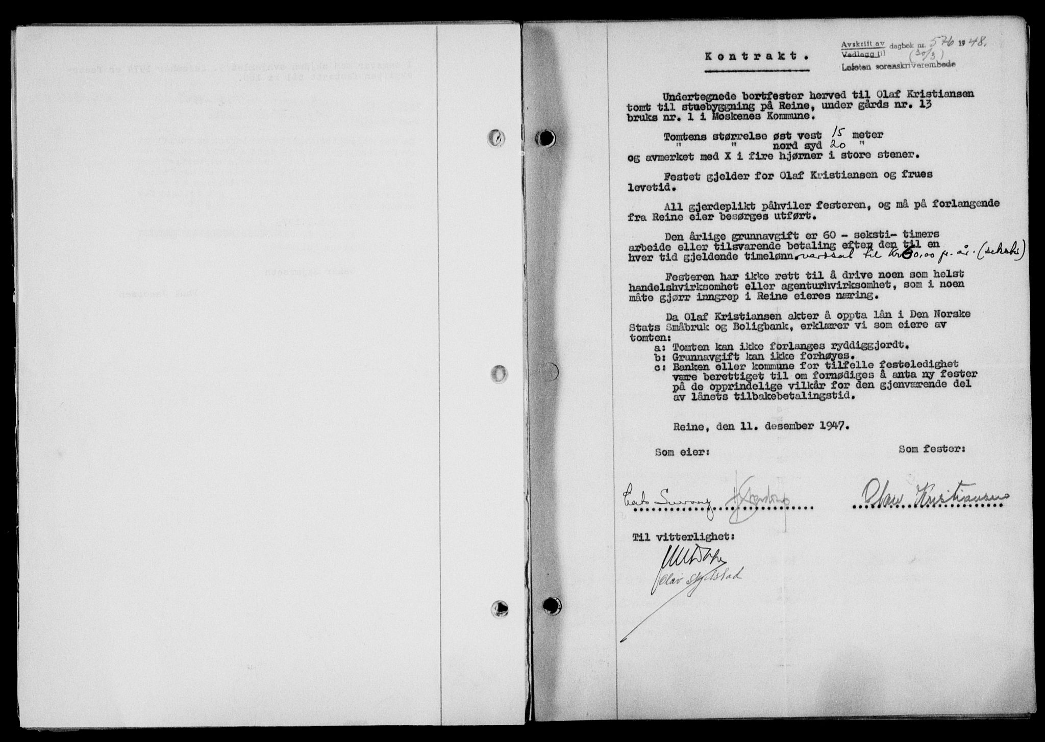 Lofoten sorenskriveri, SAT/A-0017/1/2/2C/L0018a: Mortgage book no. 18a, 1948-1948, Diary no: : 576/1948