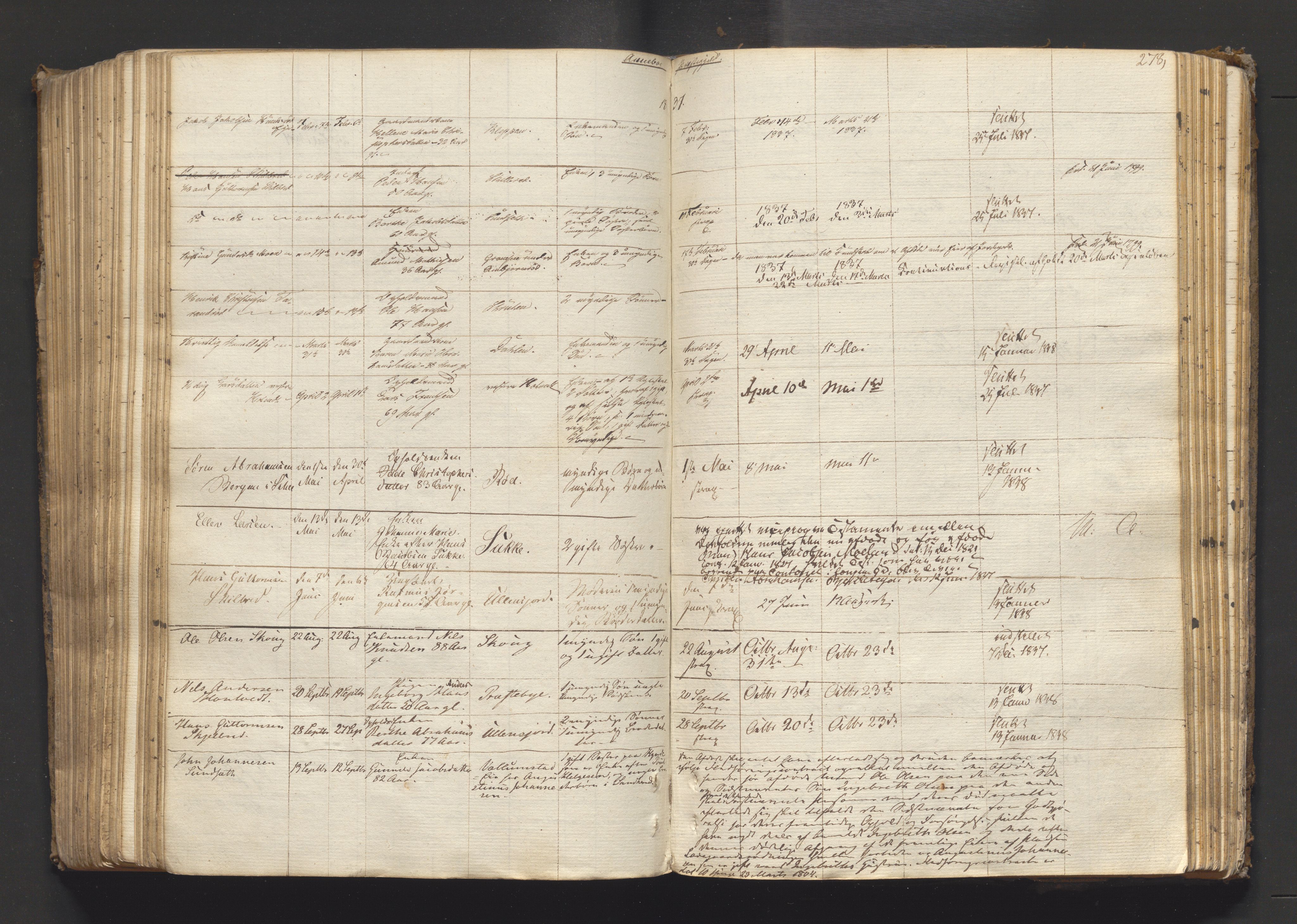 Søndre Jarlsberg sorenskriveri, AV/SAKO-A-129/H/Ha/Hab/L0002: Dødsmeldingsprotokoll, 1823-1839, p. 278