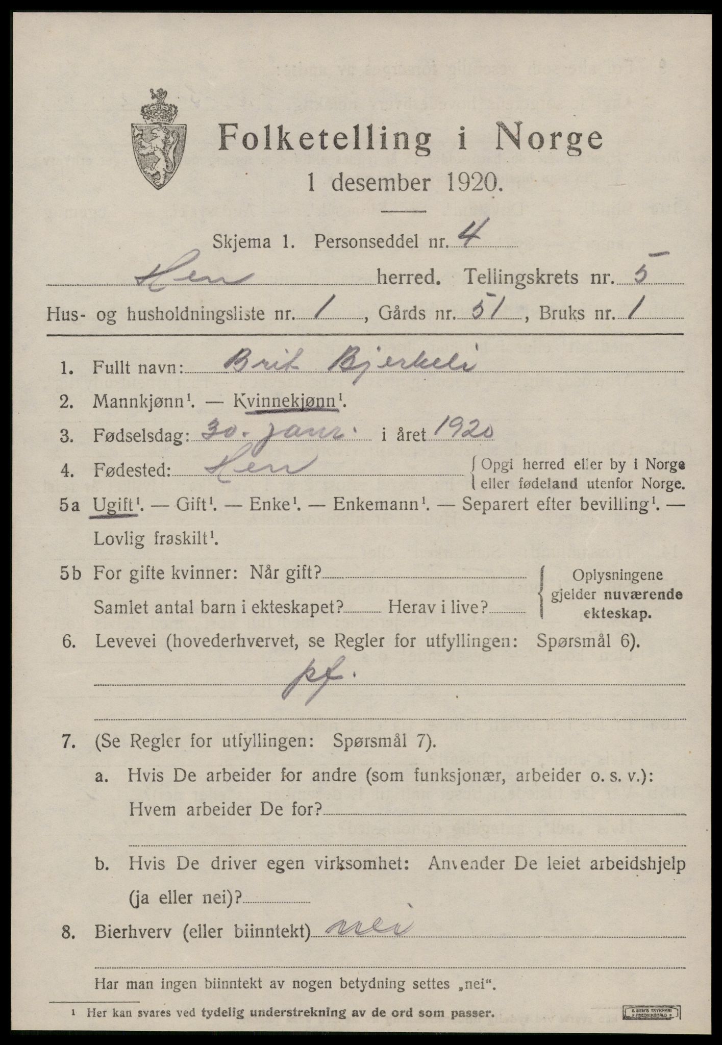 SAT, 1920 census for Hen, 1920, p. 2330