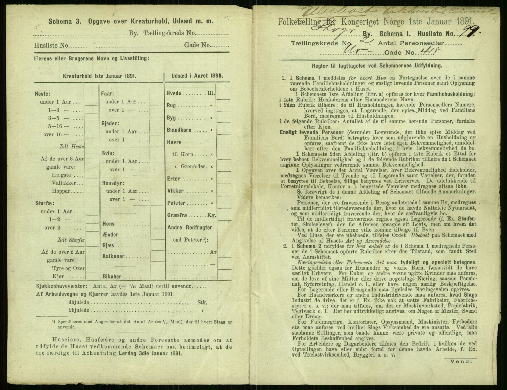 RA, 1891 census for 1103 Stavanger, 1891, p. 463