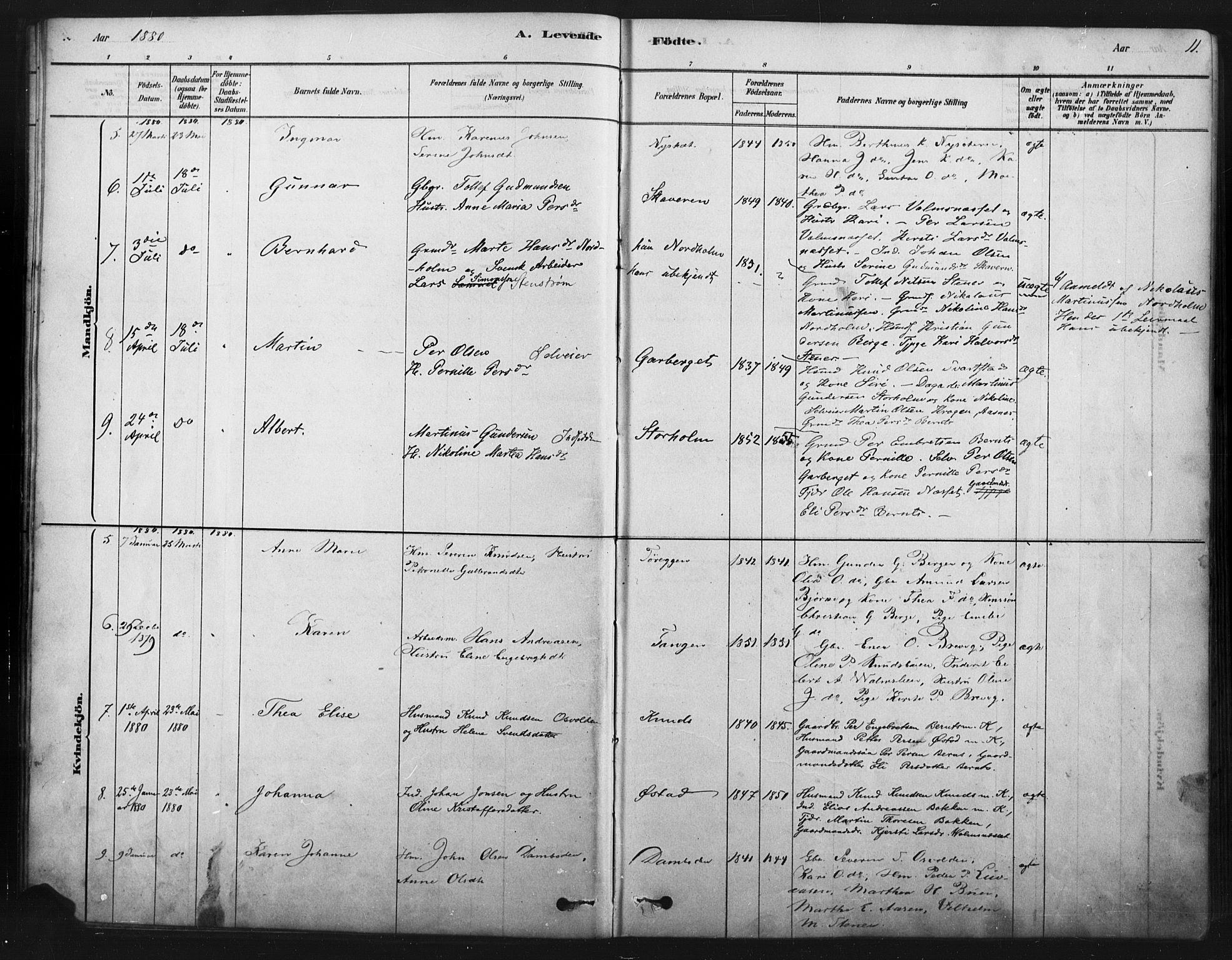 Åmot prestekontor, Hedmark, SAH/PREST-056/H/Ha/Haa/L0012: Parish register (official) no. 12, 1878-1901, p. 11