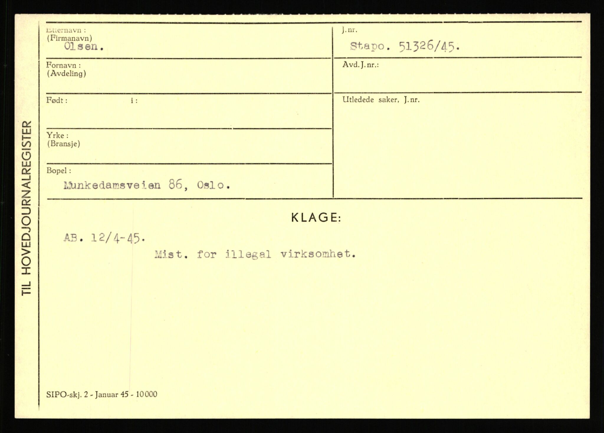 Statspolitiet - Hovedkontoret / Osloavdelingen, AV/RA-S-1329/C/Ca/L0012: Oanæs - Quistgaard	, 1943-1945, p. 346