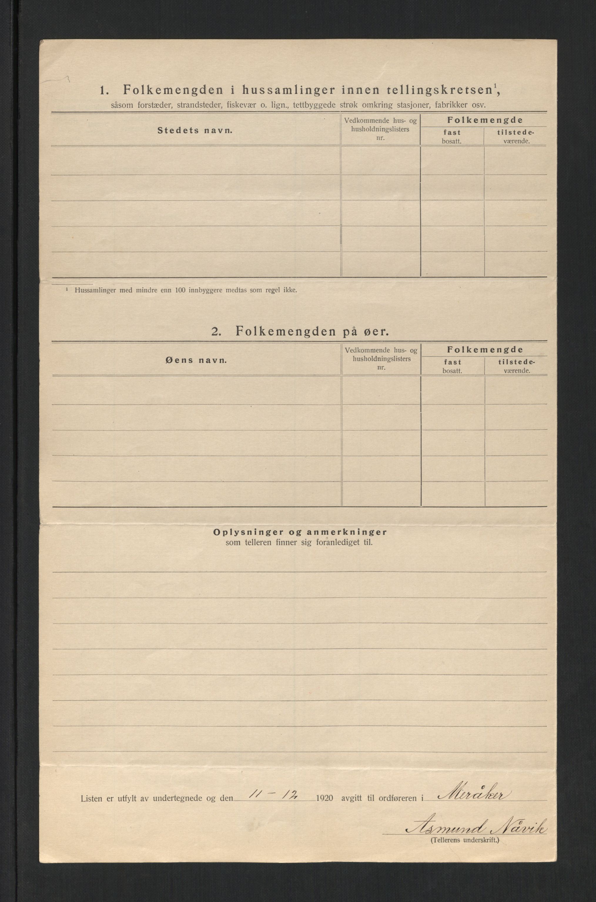 SAT, 1920 census for Meråker, 1920, p. 28