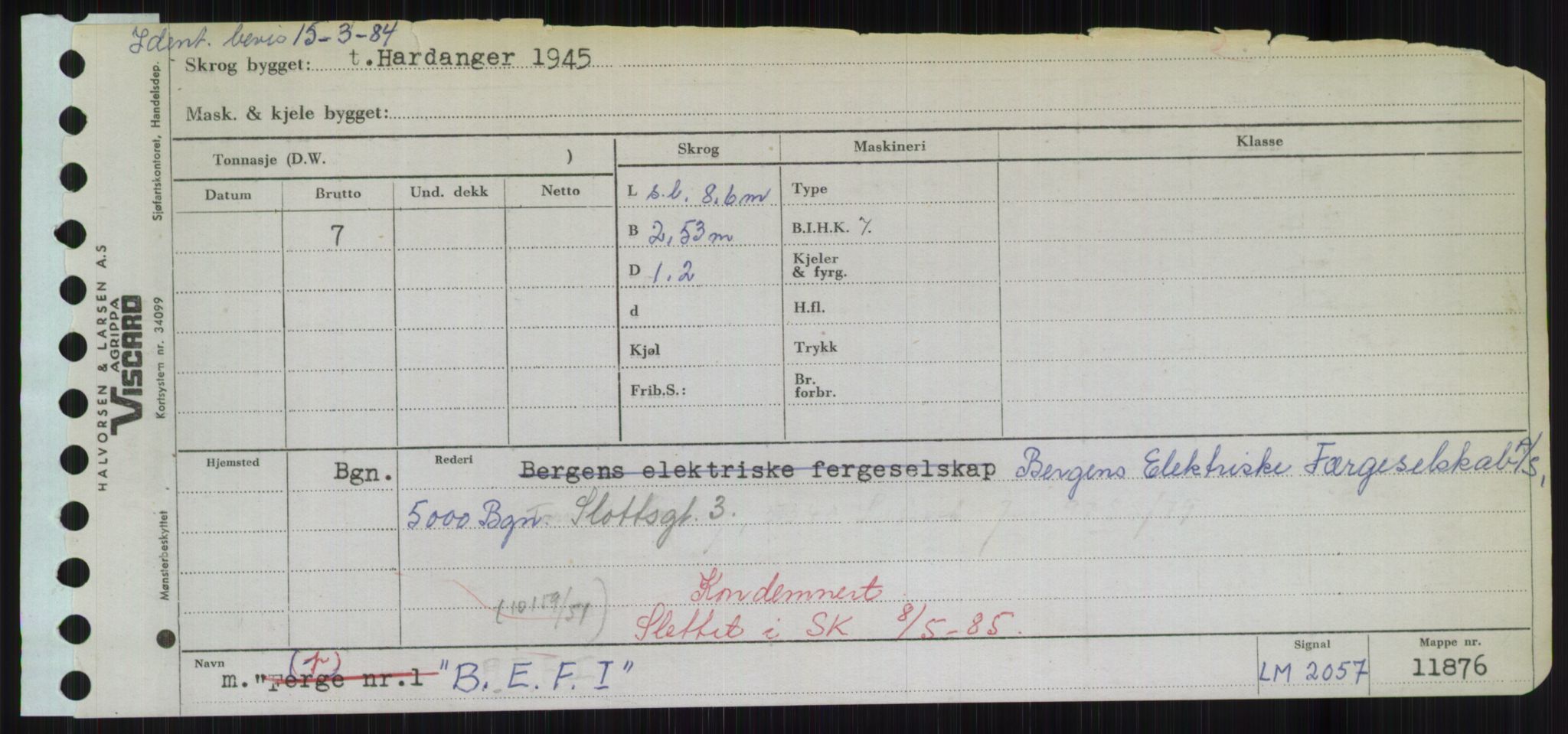 Sjøfartsdirektoratet med forløpere, Skipsmålingen, RA/S-1627/H/Hd/L0003: Fartøy, B-Bev, p. 15
