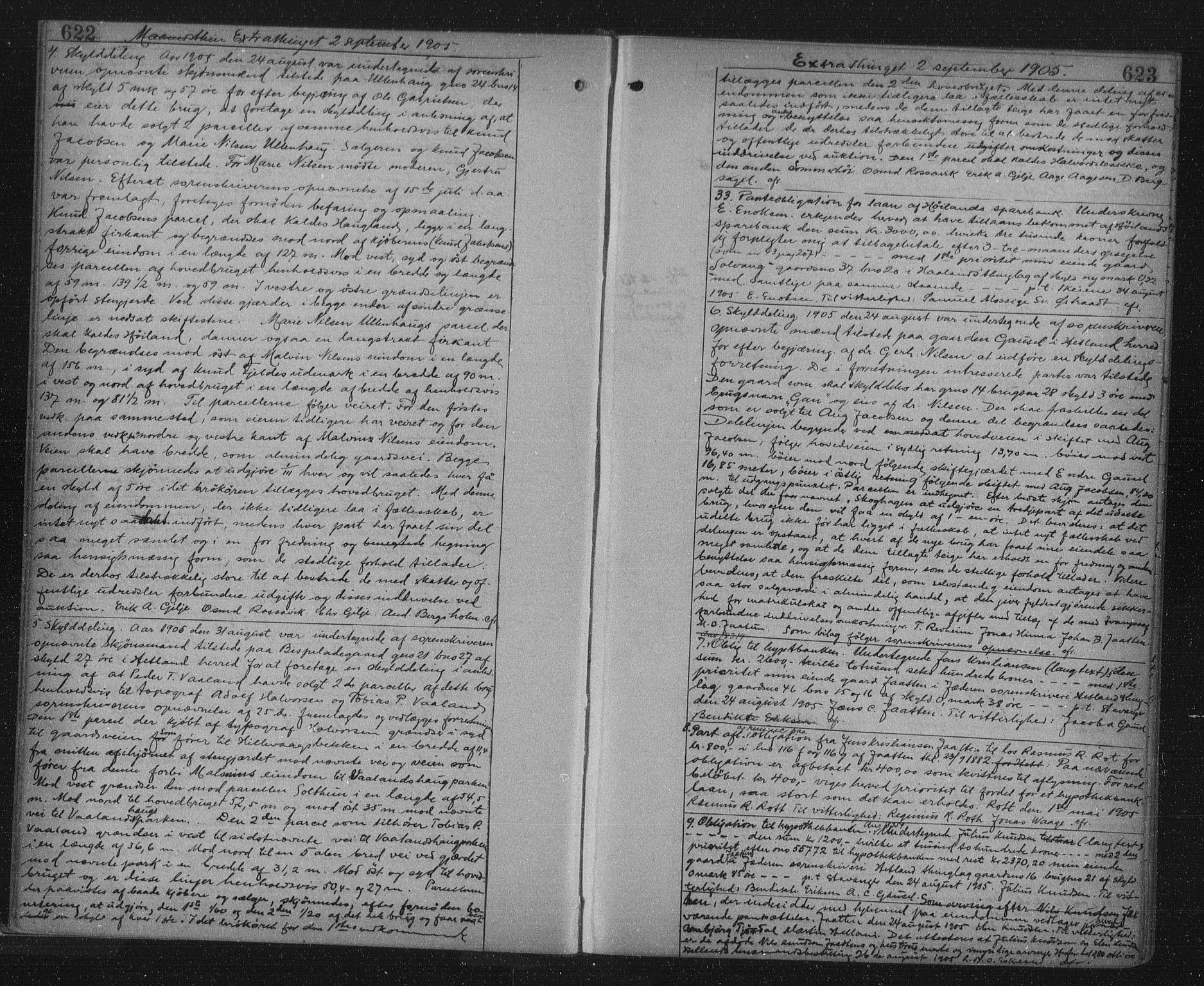 Jæren sorenskriveri, SAST/A-100310/01/4/41/41BF/L0019: Mortgage book no. 24b, 1905-1906, p. 622-623