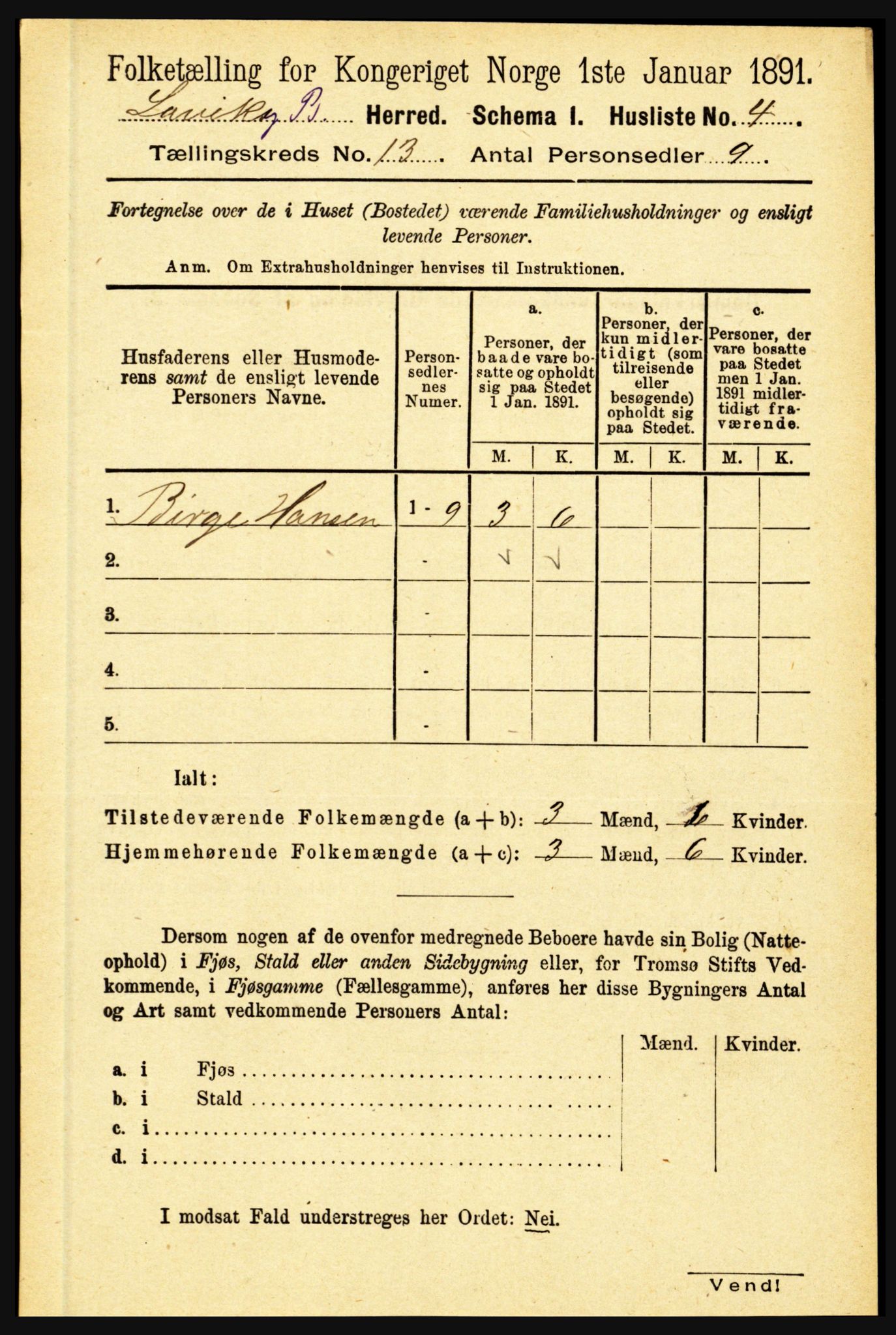 RA, 1891 census for 1415 Lavik og Brekke, 1891, p. 2495