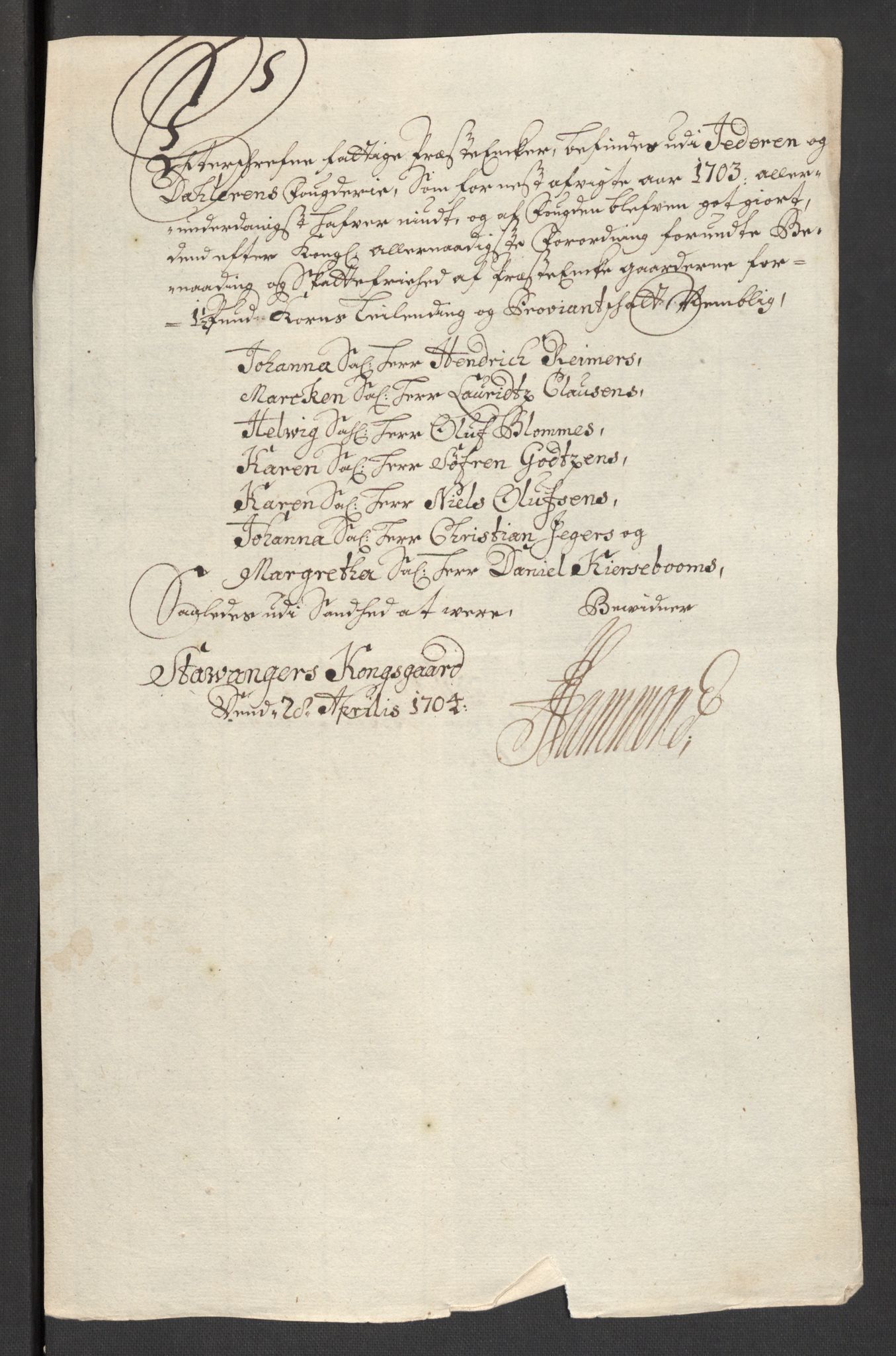 Rentekammeret inntil 1814, Reviderte regnskaper, Fogderegnskap, AV/RA-EA-4092/R46/L2732: Fogderegnskap Jæren og Dalane, 1703-1704, p. 33