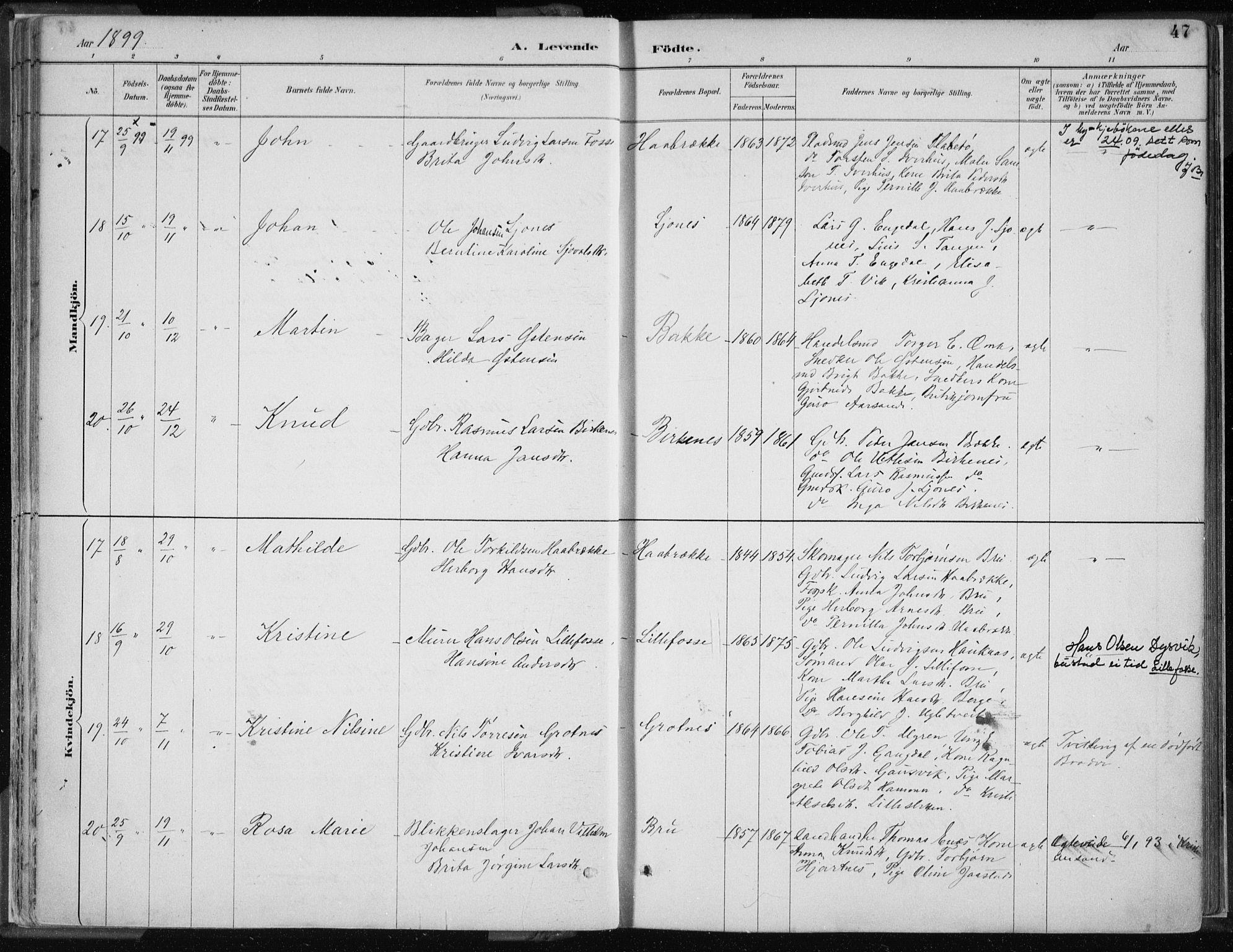 Strandebarm sokneprestembete, AV/SAB-A-78401/H/Haa: Parish register (official) no. B  1, 1886-1908, p. 47