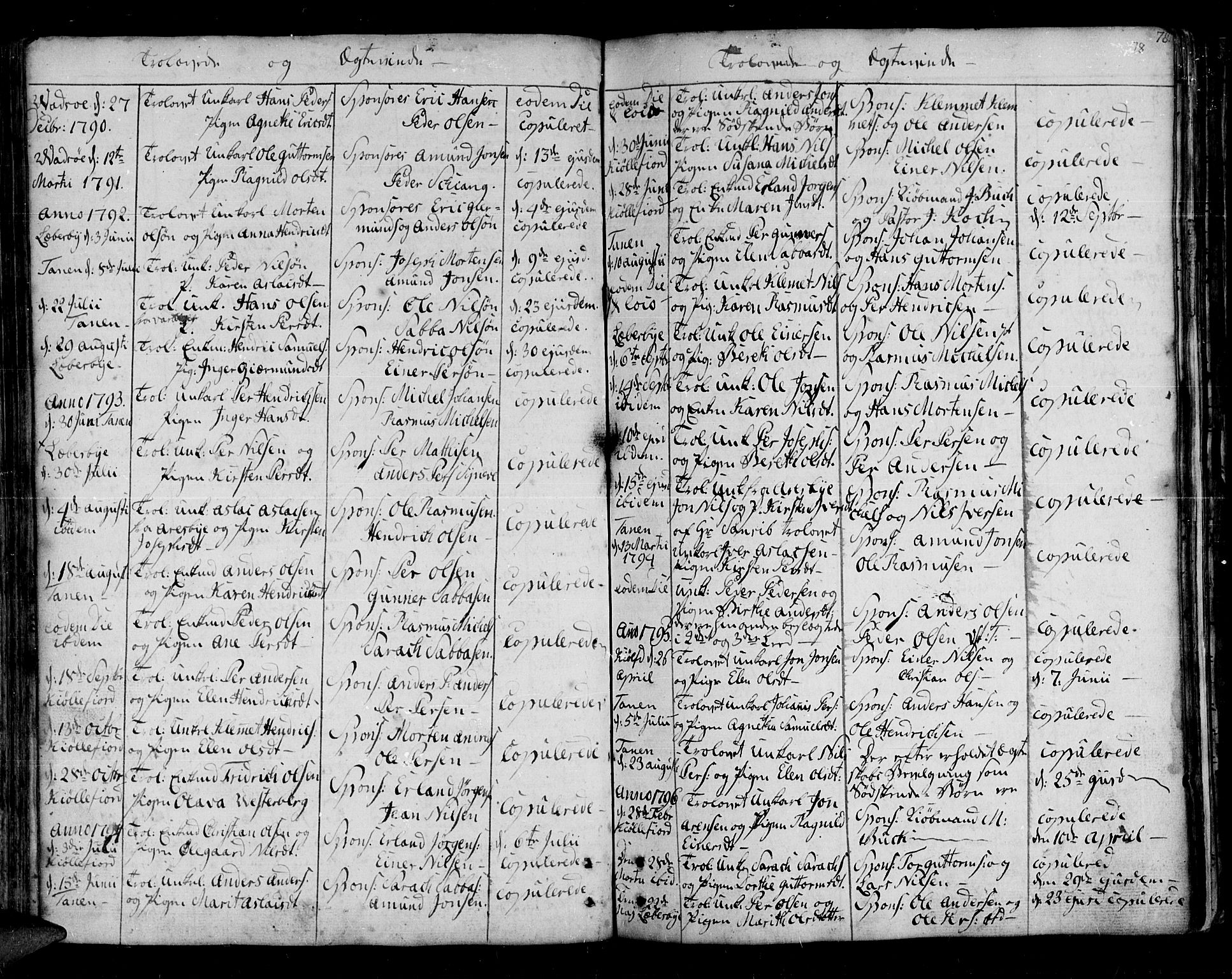 Lebesby sokneprestkontor, SATØ/S-1353/H/Ha/L0001kirke: Parish register (official) no. 1, 1751-1816, p. 78