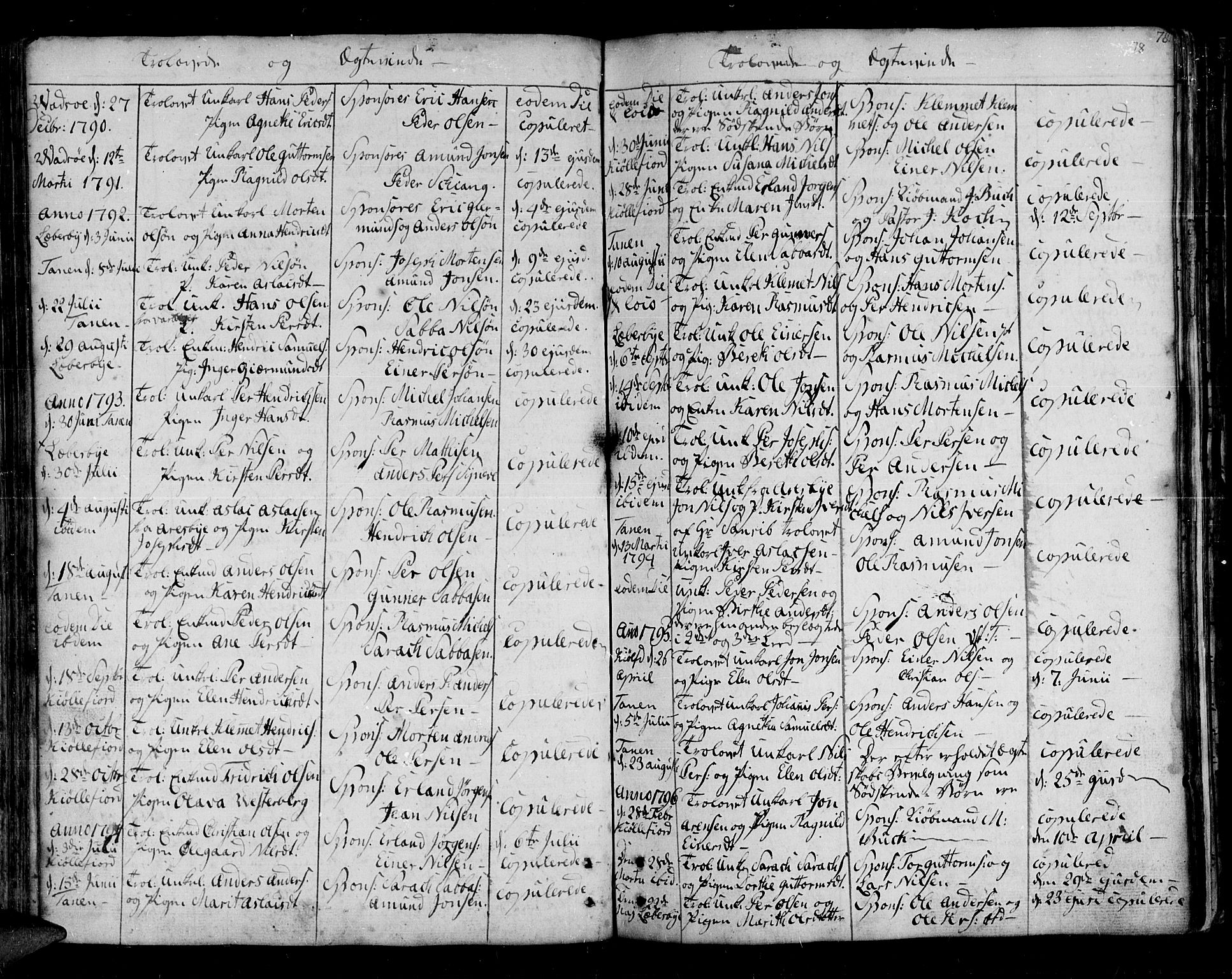 Lebesby sokneprestkontor, AV/SATØ-S-1353/H/Ha/L0001kirke: Parish register (official) no. 1, 1751-1816, p. 78