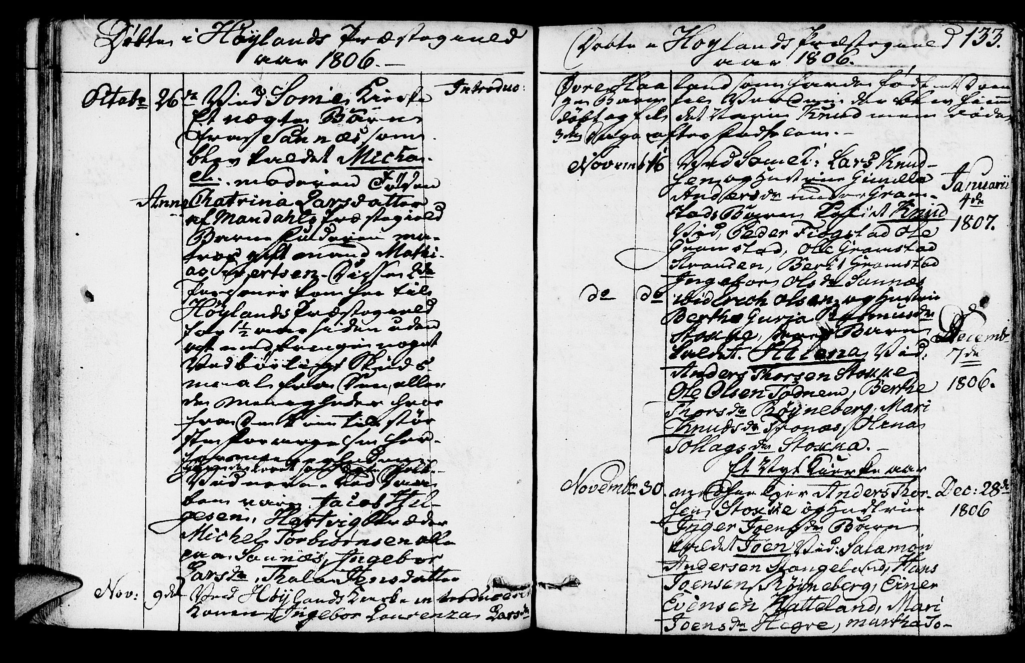 Høyland sokneprestkontor, SAST/A-101799/001/30BA/L0005: Parish register (official) no. A 5, 1804-1815, p. 133