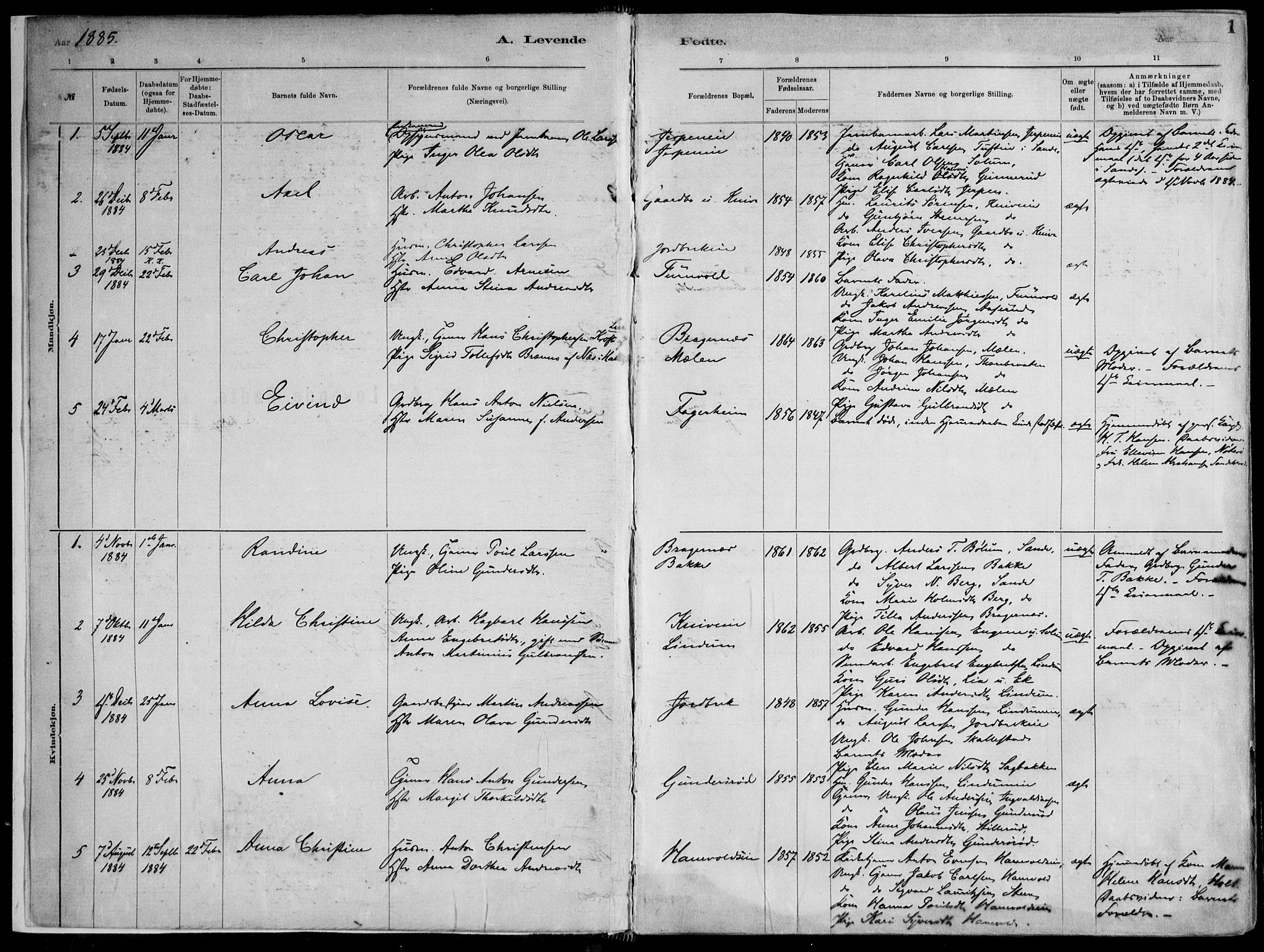 Skoger kirkebøker, SAKO/A-59/F/Fa/L0006: Parish register (official) no. I 6, 1885-1910, p. 1