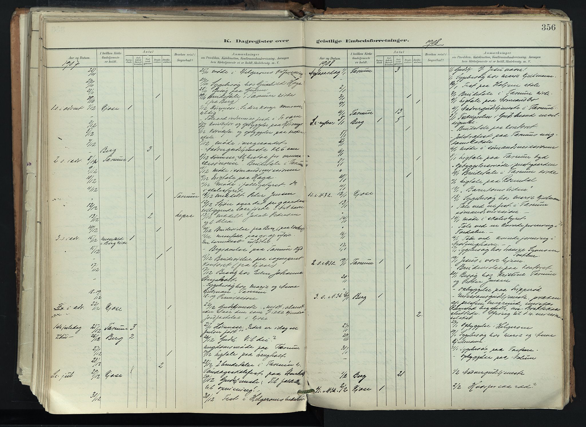 Brunlanes kirkebøker, AV/SAKO-A-342/F/Fc/L0003: Parish register (official) no. III 3, 1900-1922, p. 356