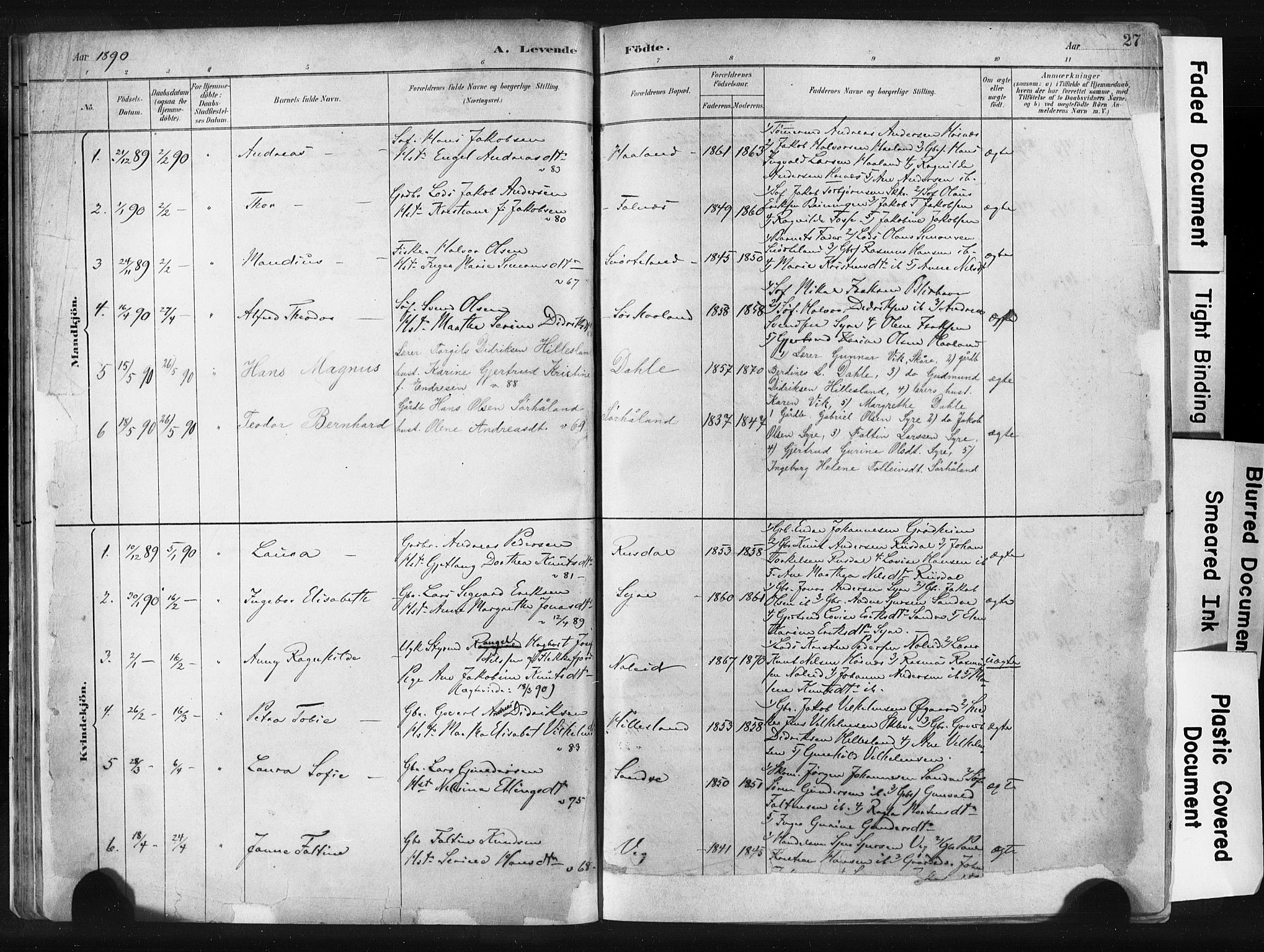 Skudenes sokneprestkontor, SAST/A -101849/H/Ha/Haa/L0009: Parish register (official) no. A 6, 1882-1912, p. 27
