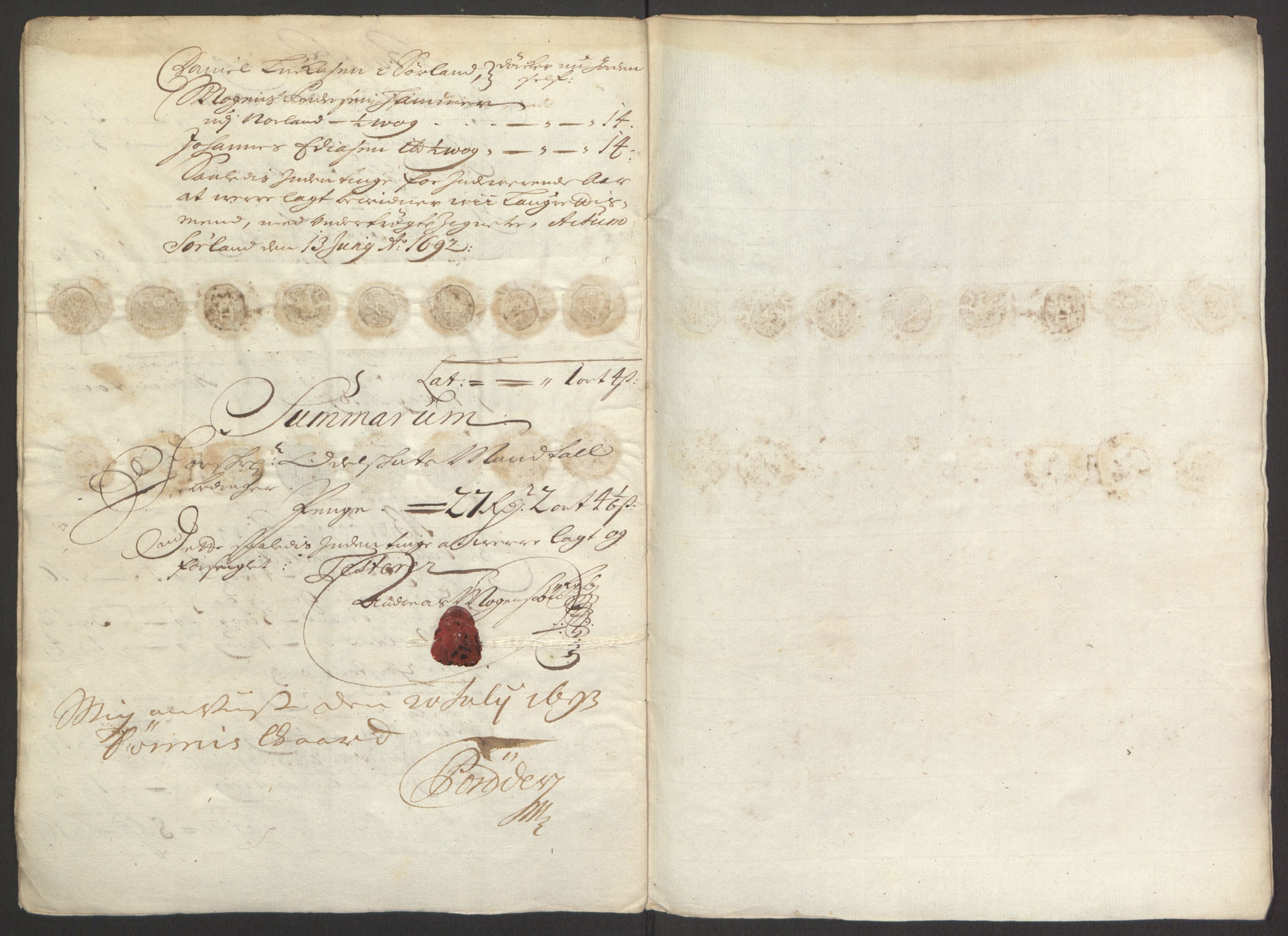 Rentekammeret inntil 1814, Reviderte regnskaper, Fogderegnskap, AV/RA-EA-4092/R67/L4675: Fogderegnskap Vesterålen, Andenes og Lofoten, 1691-1693, p. 143