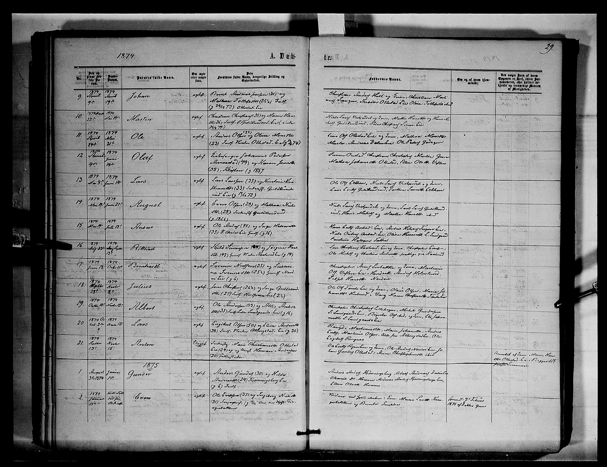 Stange prestekontor, SAH/PREST-002/K/L0015: Parish register (official) no. 15, 1862-1879, p. 29