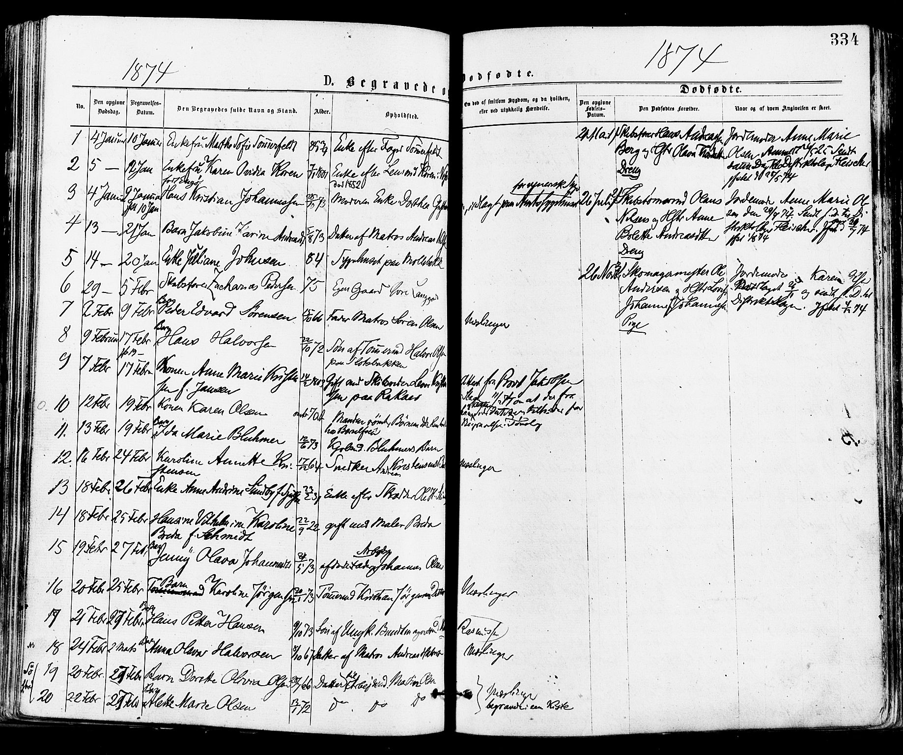 Tønsberg kirkebøker, SAKO/A-330/F/Fa/L0010: Parish register (official) no. I 10, 1874-1880, p. 334