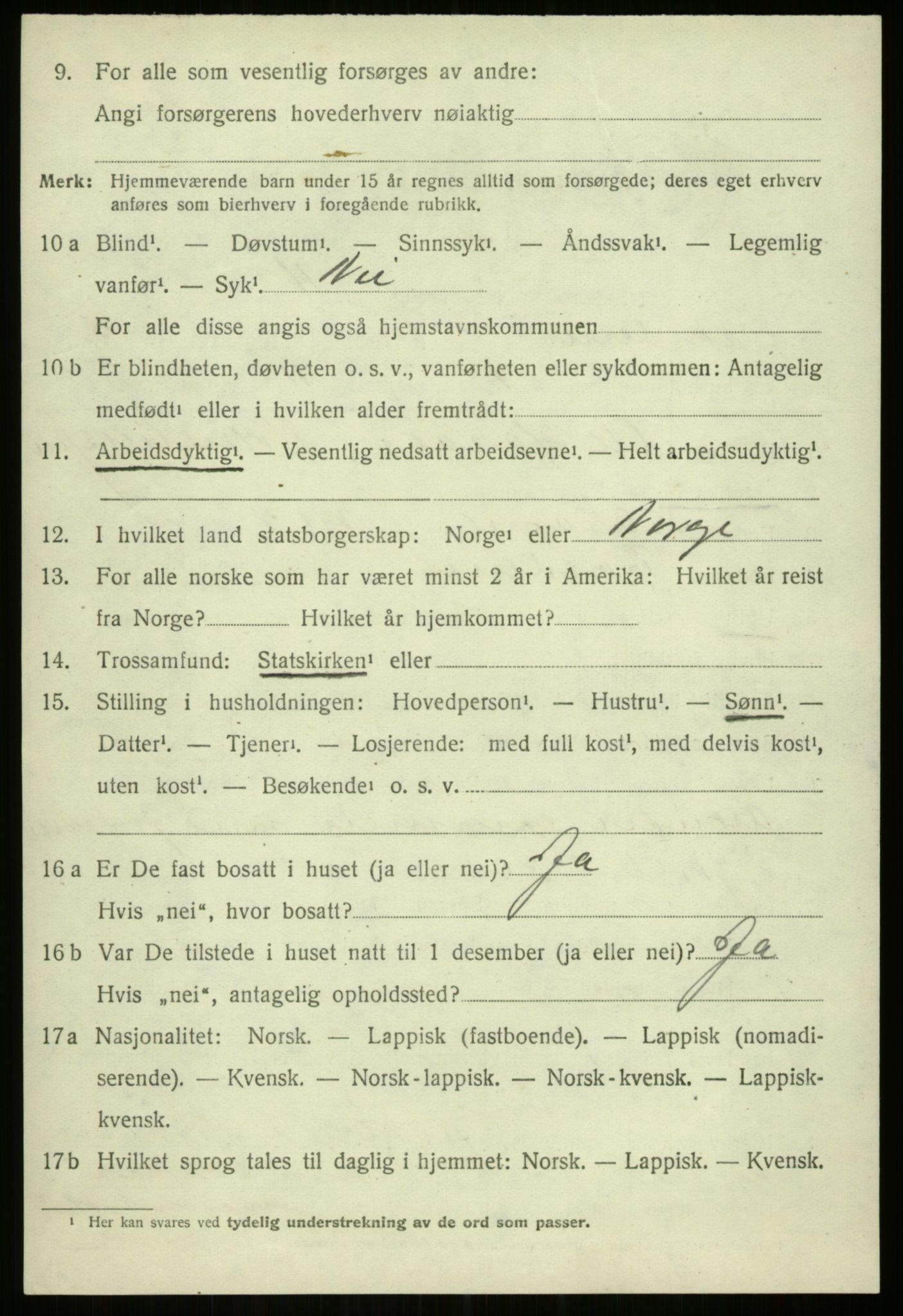 SATØ, 1920 census for Trondenes, 1920, p. 4856