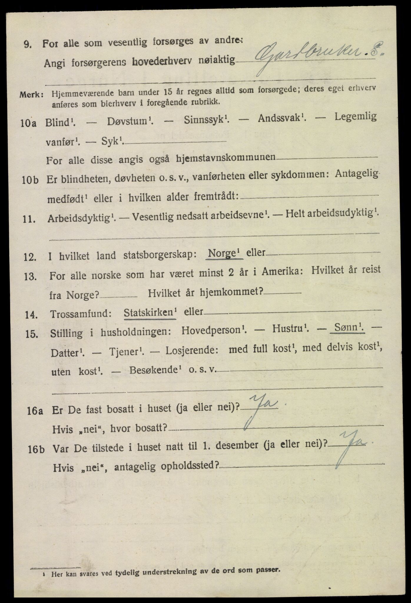 SAK, 1920 census for Mykland, 1920, p. 1127