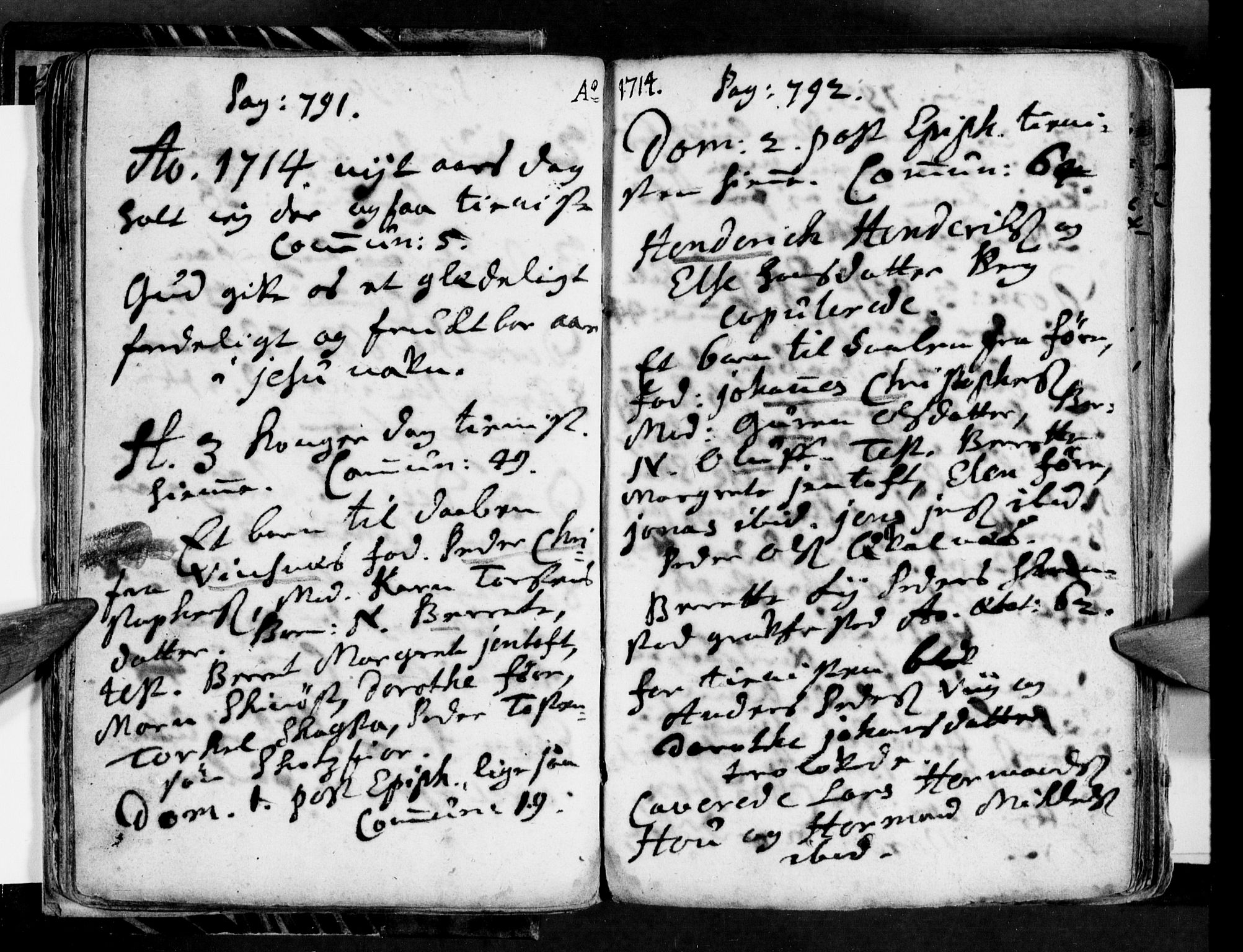 Ministerialprotokoller, klokkerbøker og fødselsregistre - Nordland, SAT/A-1459/855/L0794: Parish register (official) no. 855A02, 1713-1727, p. 791-792